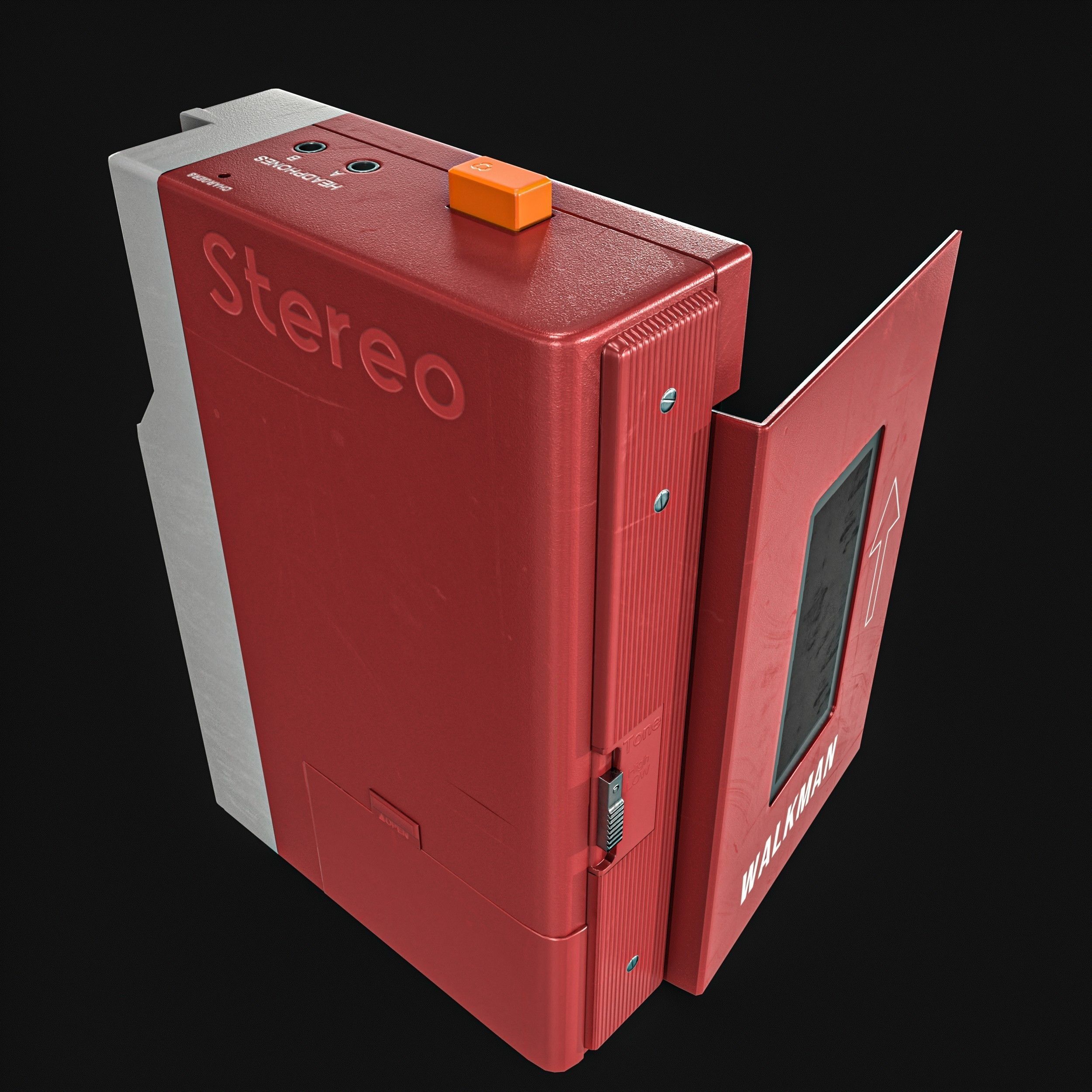 Walkman Cassette Player  3 Colors Low-poly 3D model_24