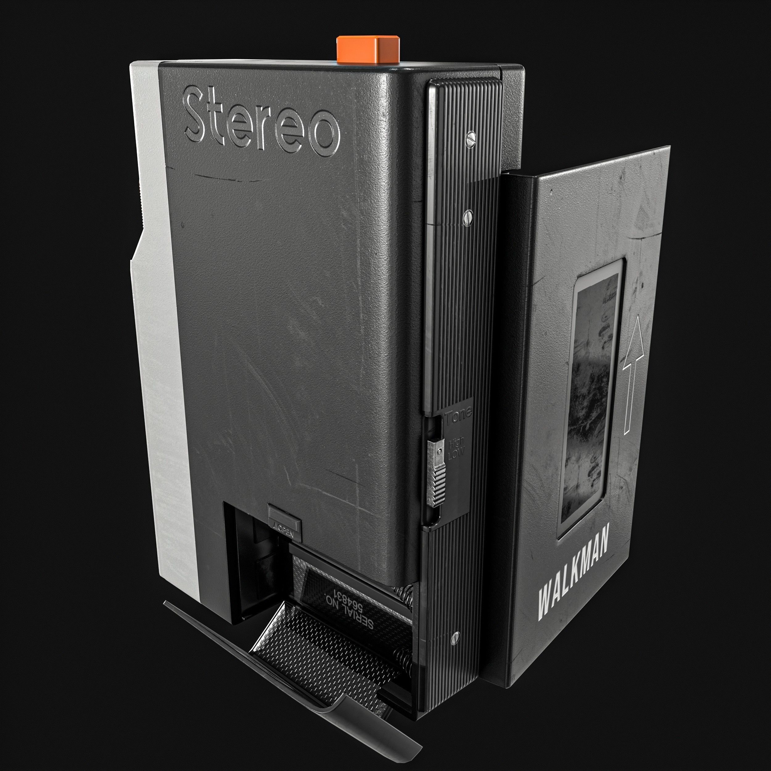 Walkman Cassette Player  3 Colors Low-poly 3D model_26