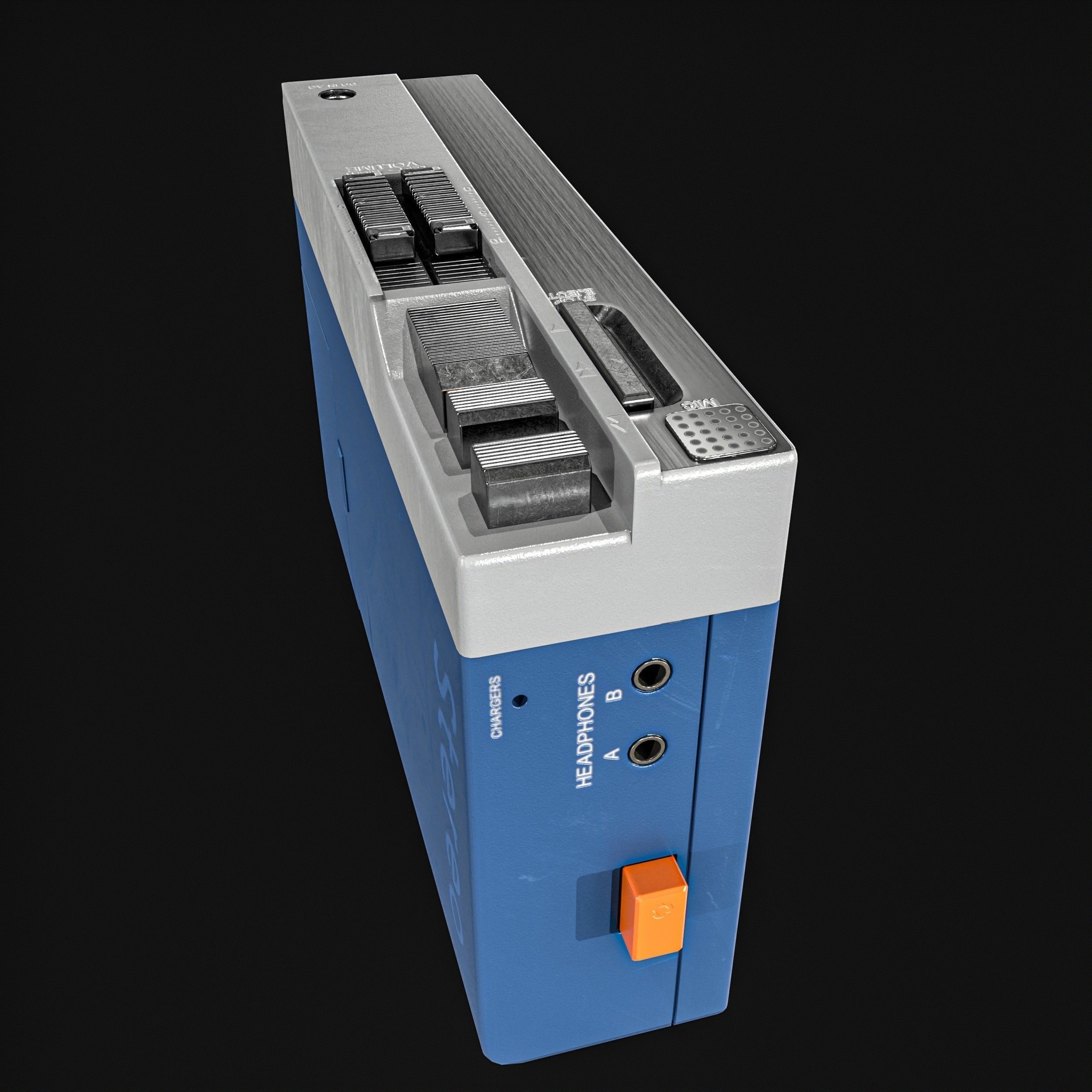 Walkman Cassette Player  3 Colors Low-poly 3D model_17