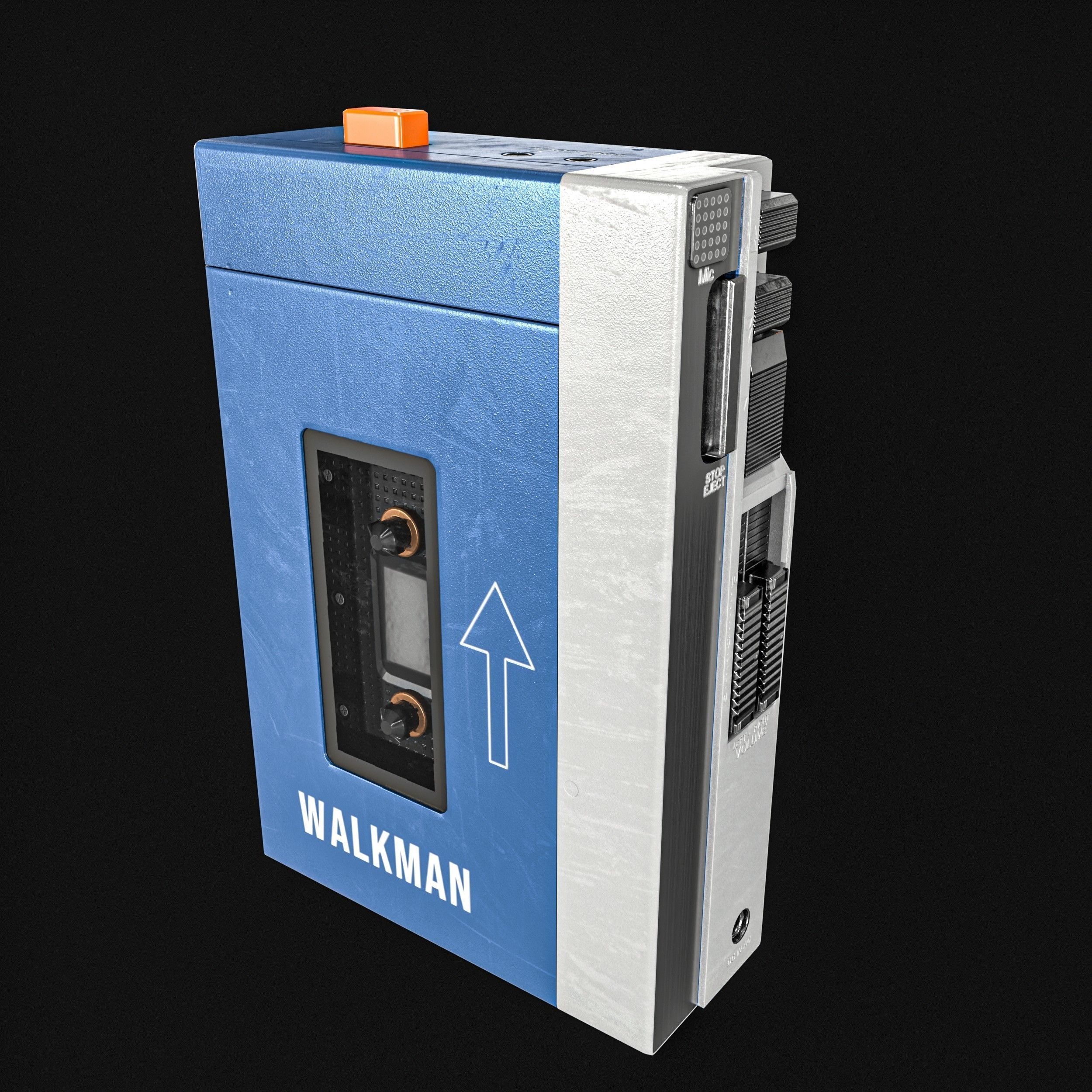 Walkman Cassette Player  3 Colors Low-poly 3D model_3
