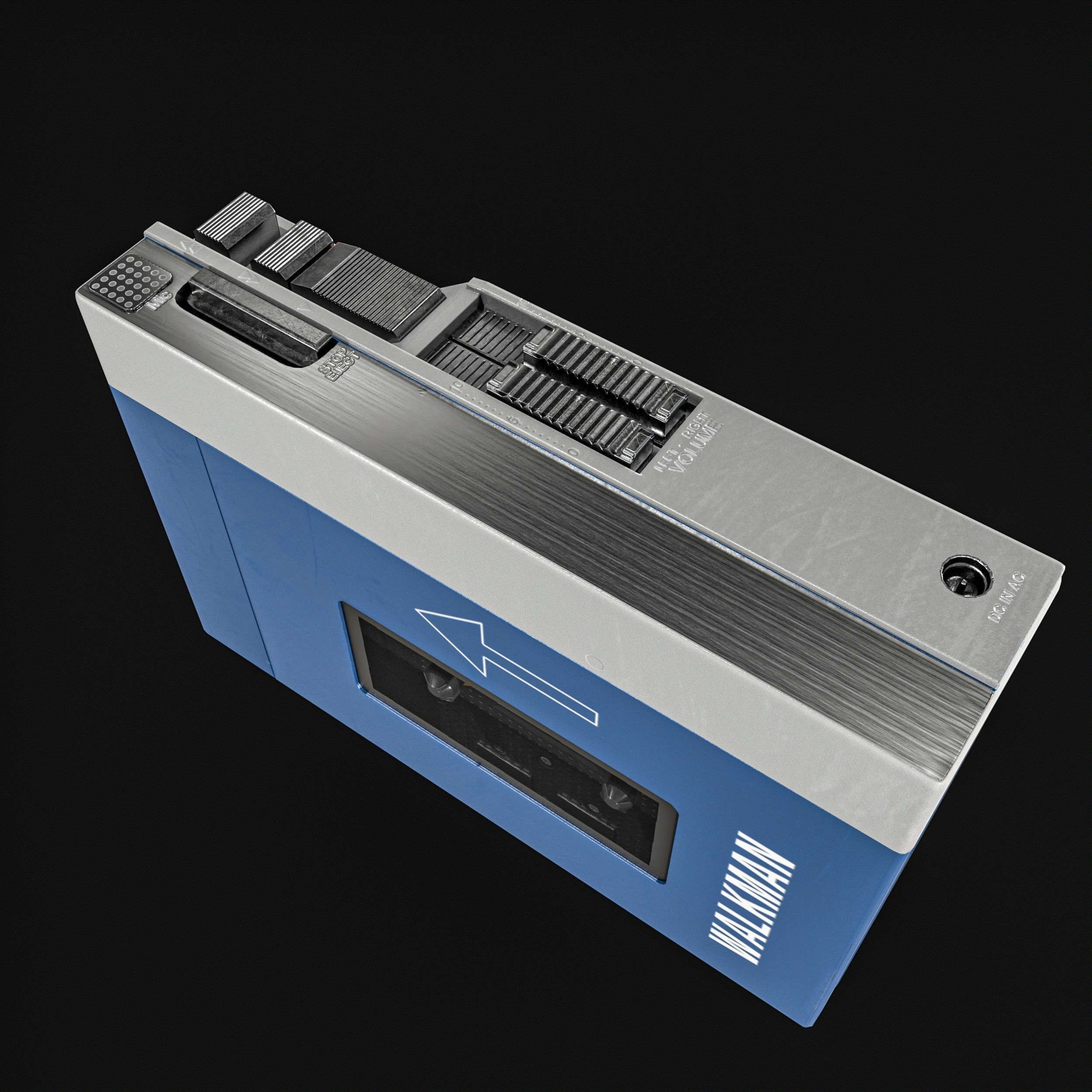 Walkman Cassette Player  3 Colors Low-poly 3D model_15