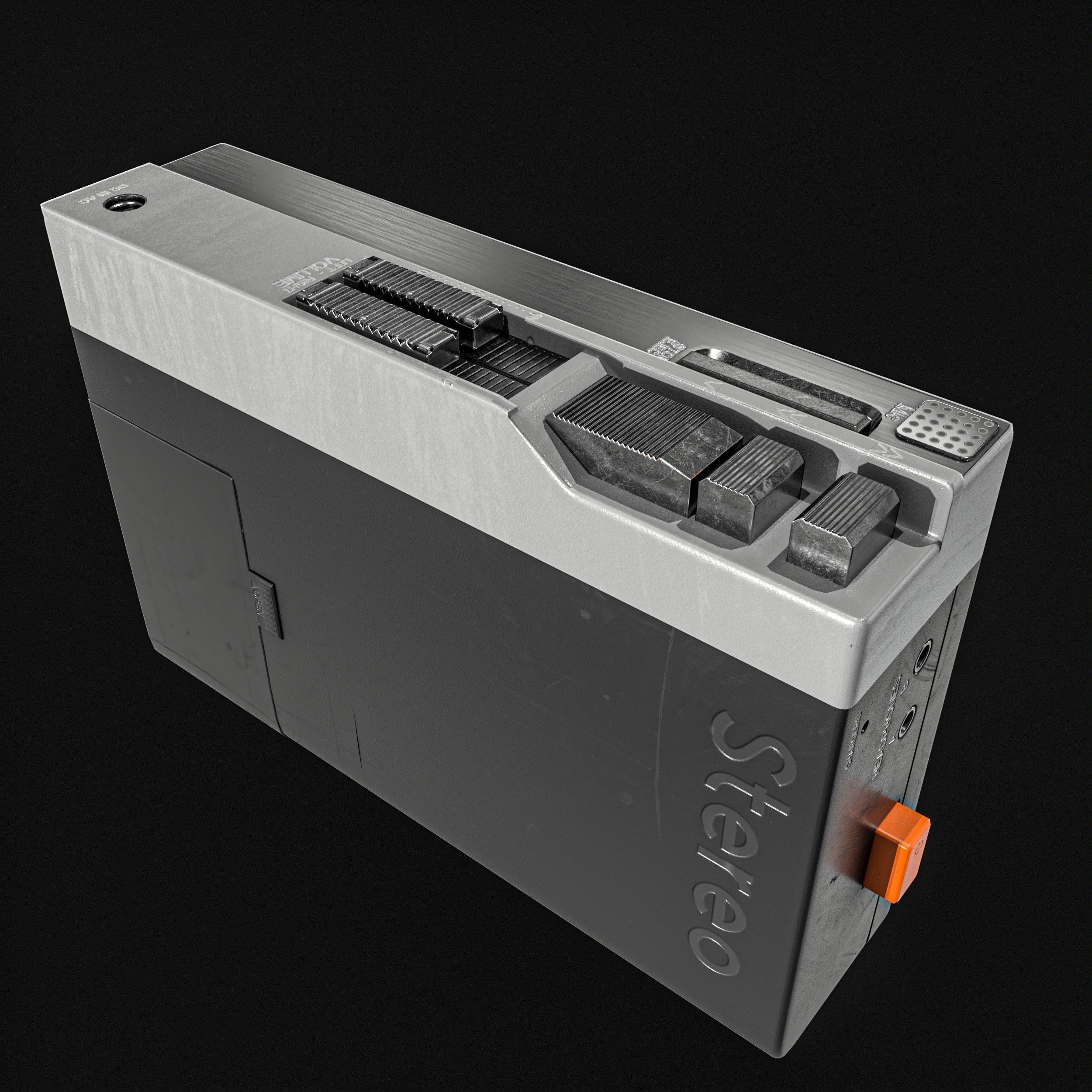 Walkman Cassette Player  3 Colors Low-poly 3D model_4