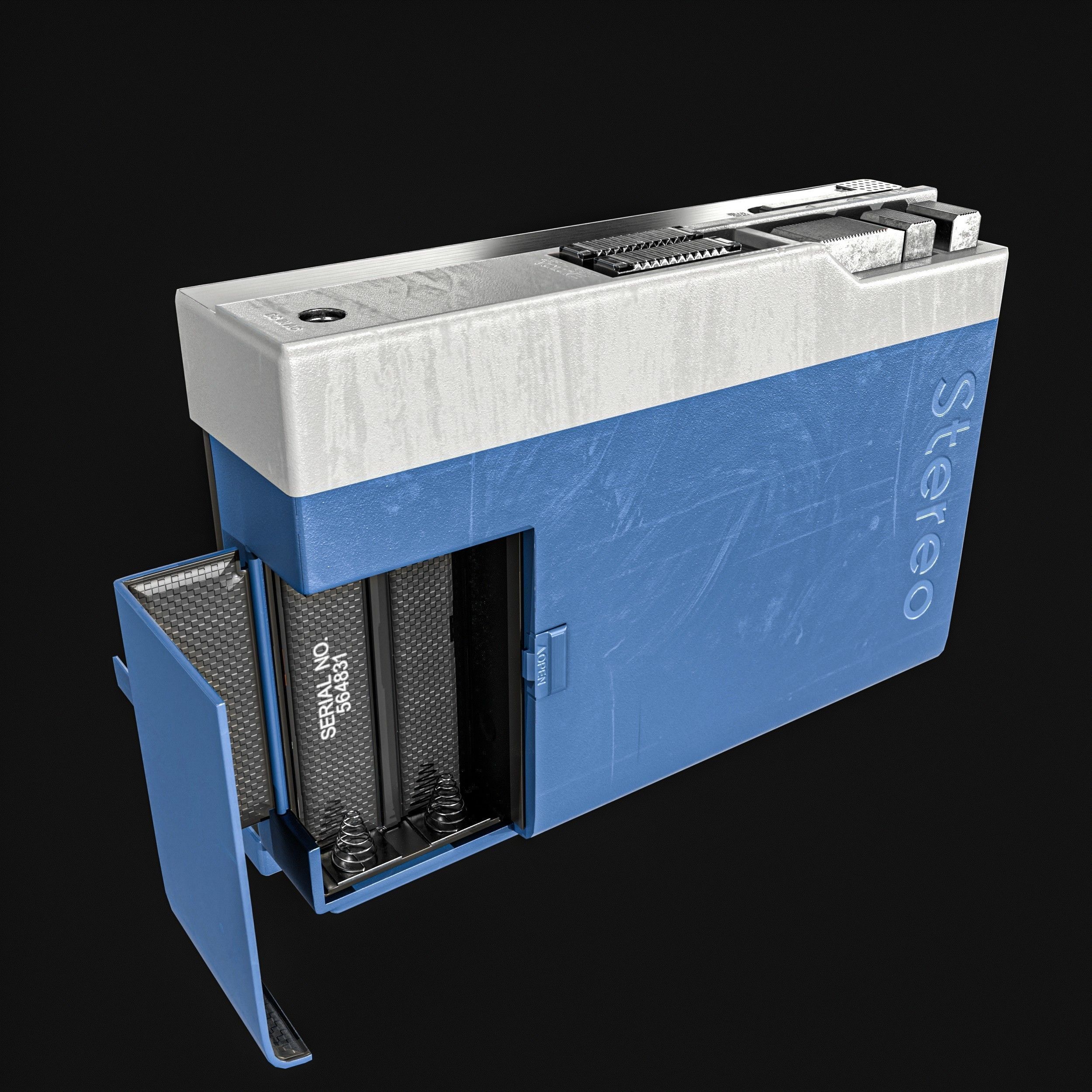 Walkman Cassette Player  3 Colors Low-poly 3D model_13