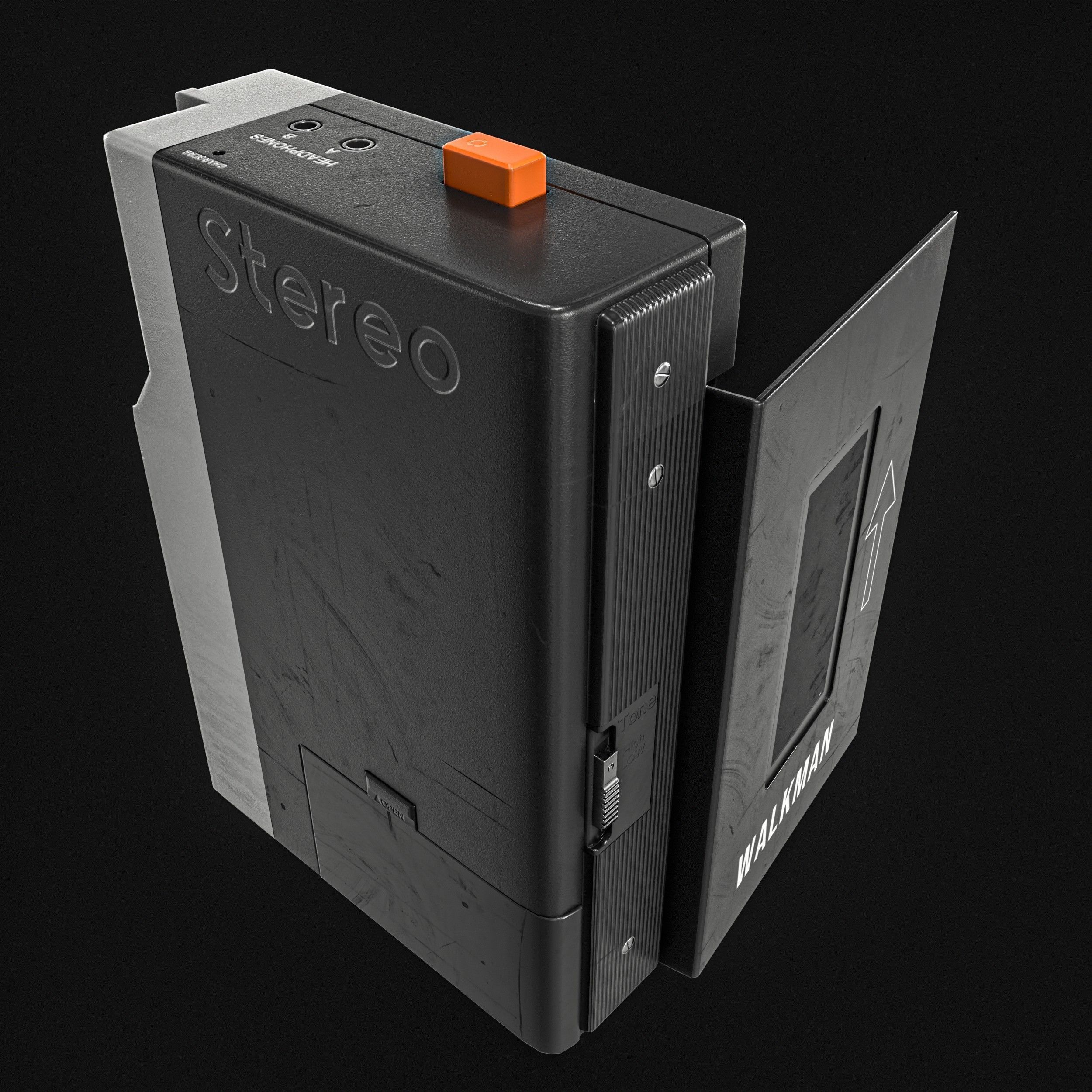 Walkman Cassette Player  3 Colors Low-poly 3D model_25