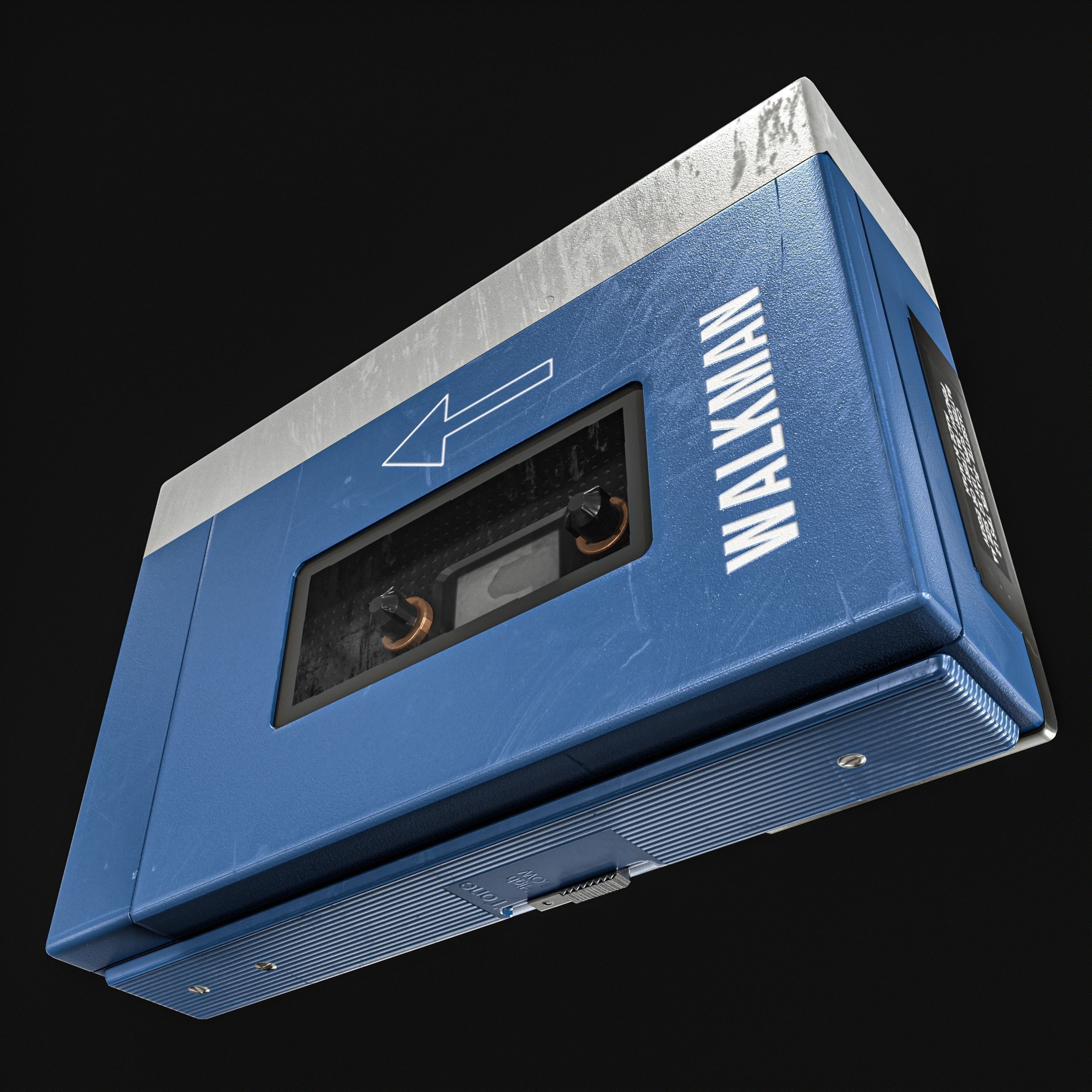 Walkman Cassette Player  3 Colors Low-poly 3D model_14