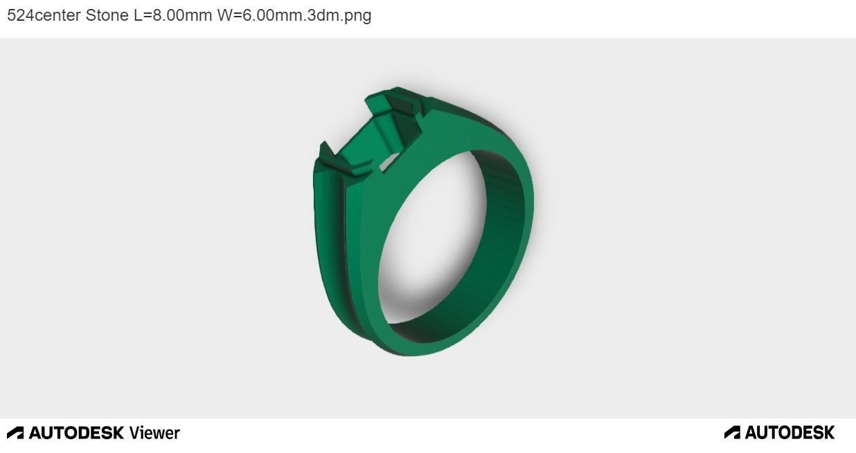 Men Ring with an Emerald Cut Center Stone 3D print model_7