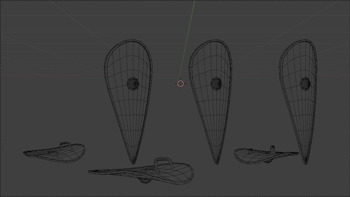 Medieval shield 3 in 1 Low-poly 3D model_4