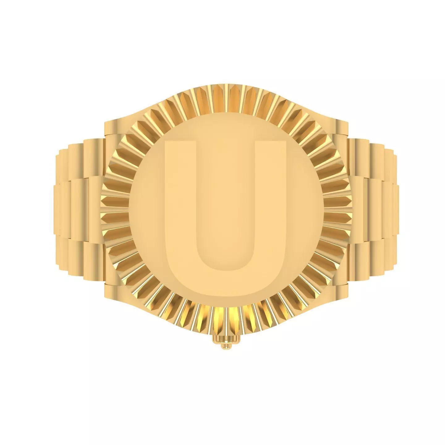 U Letter Glossy ring 3D model 3D print model