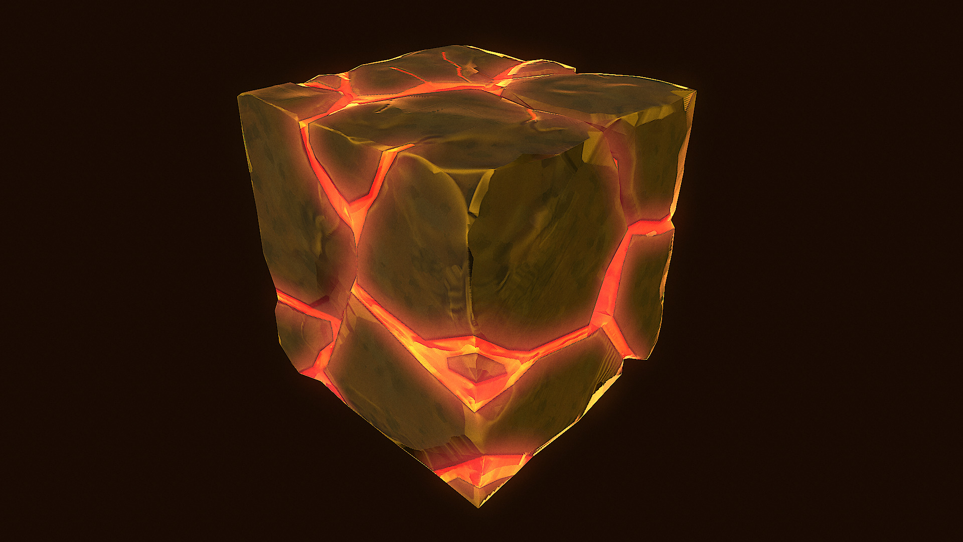 3D lava cube Low-poly 3D model_4