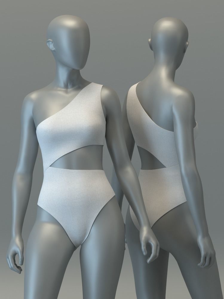 One piece Swimsuit 3D model_3