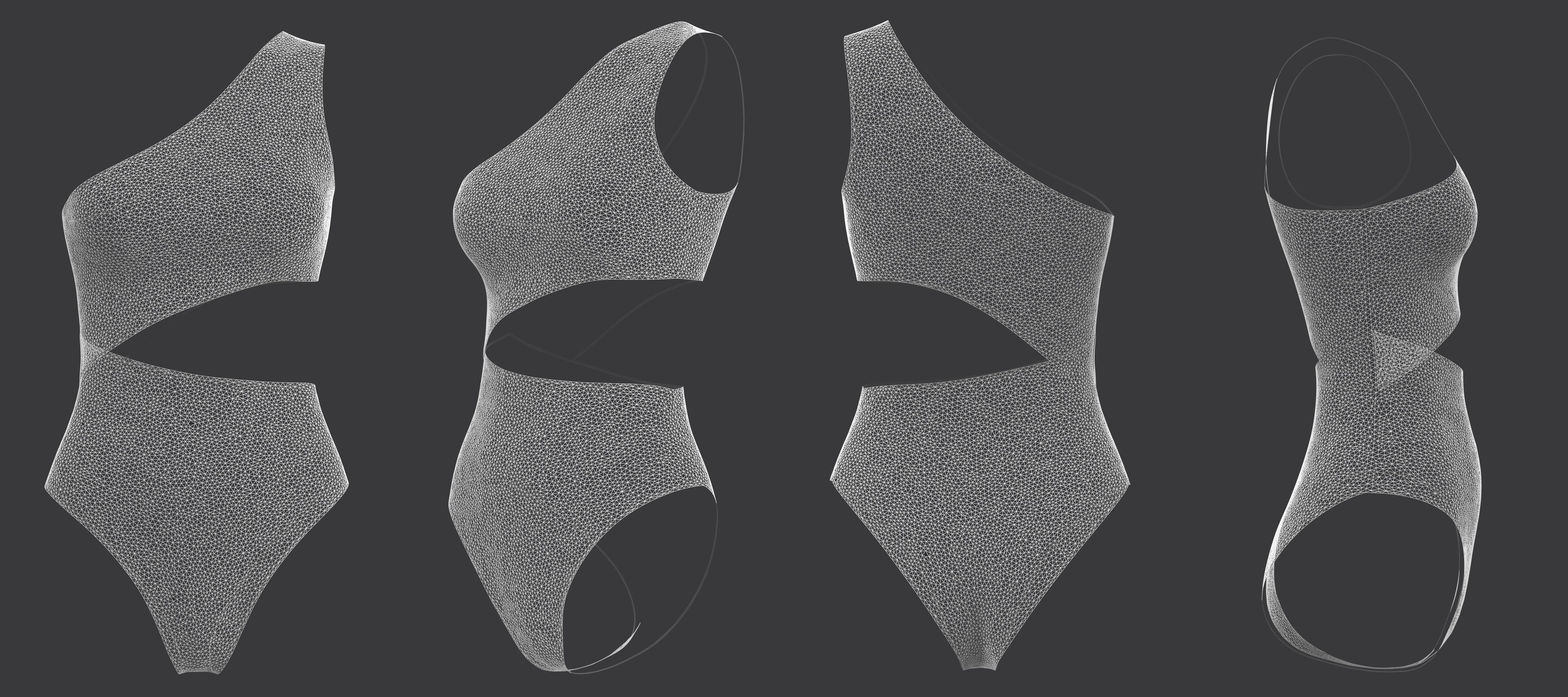 One piece Swimsuit 3D model_10