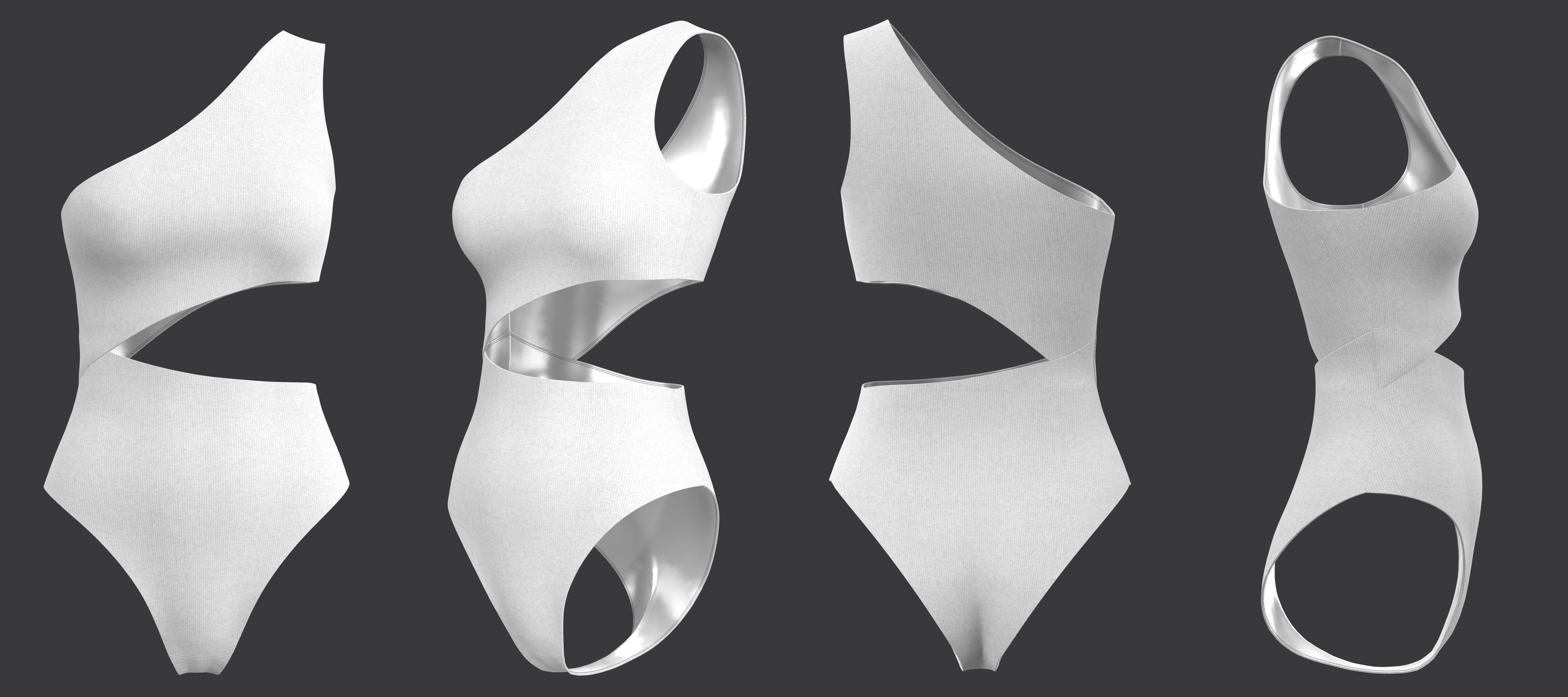 One piece Swimsuit 3D model_9