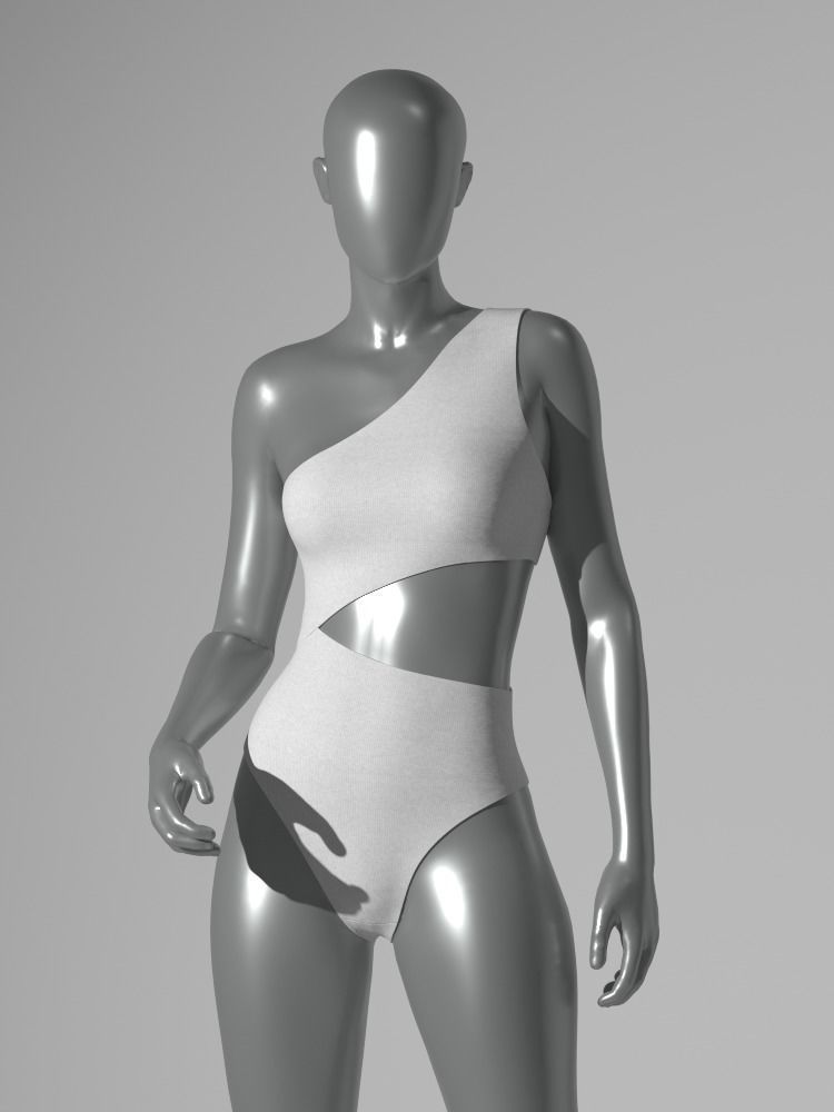 One piece Swimsuit 3D model_4