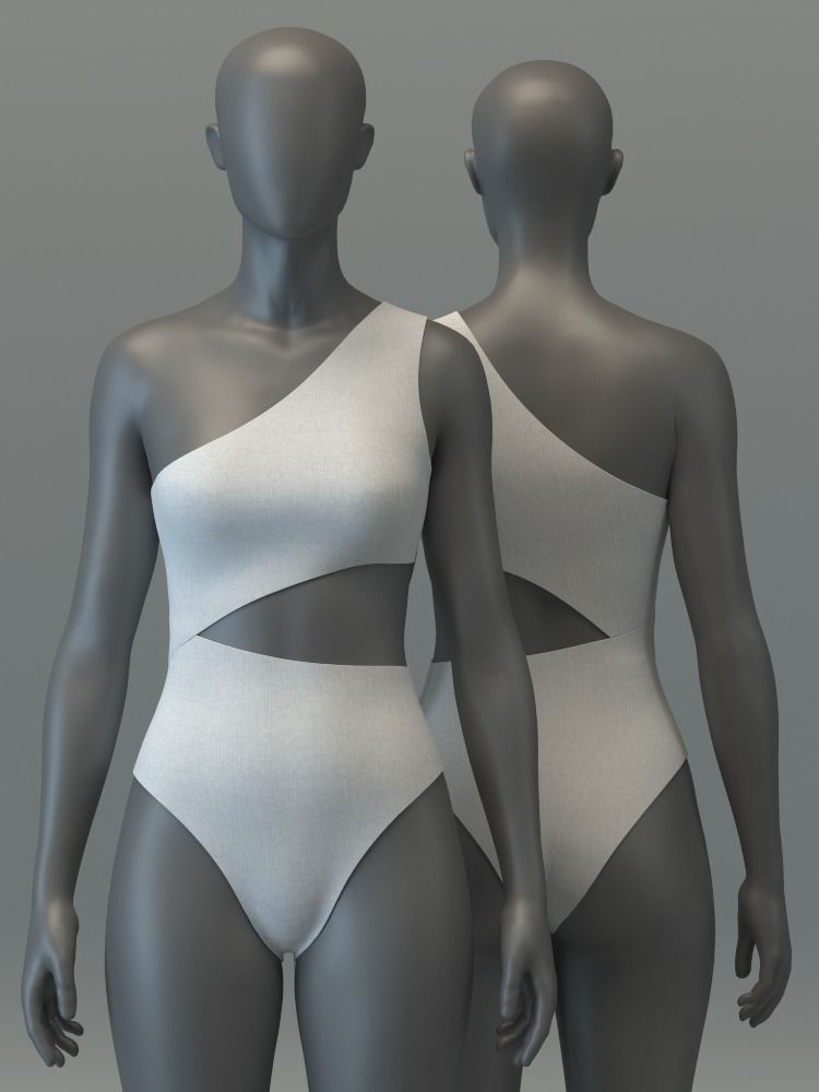 One piece Swimsuit 3D model_2