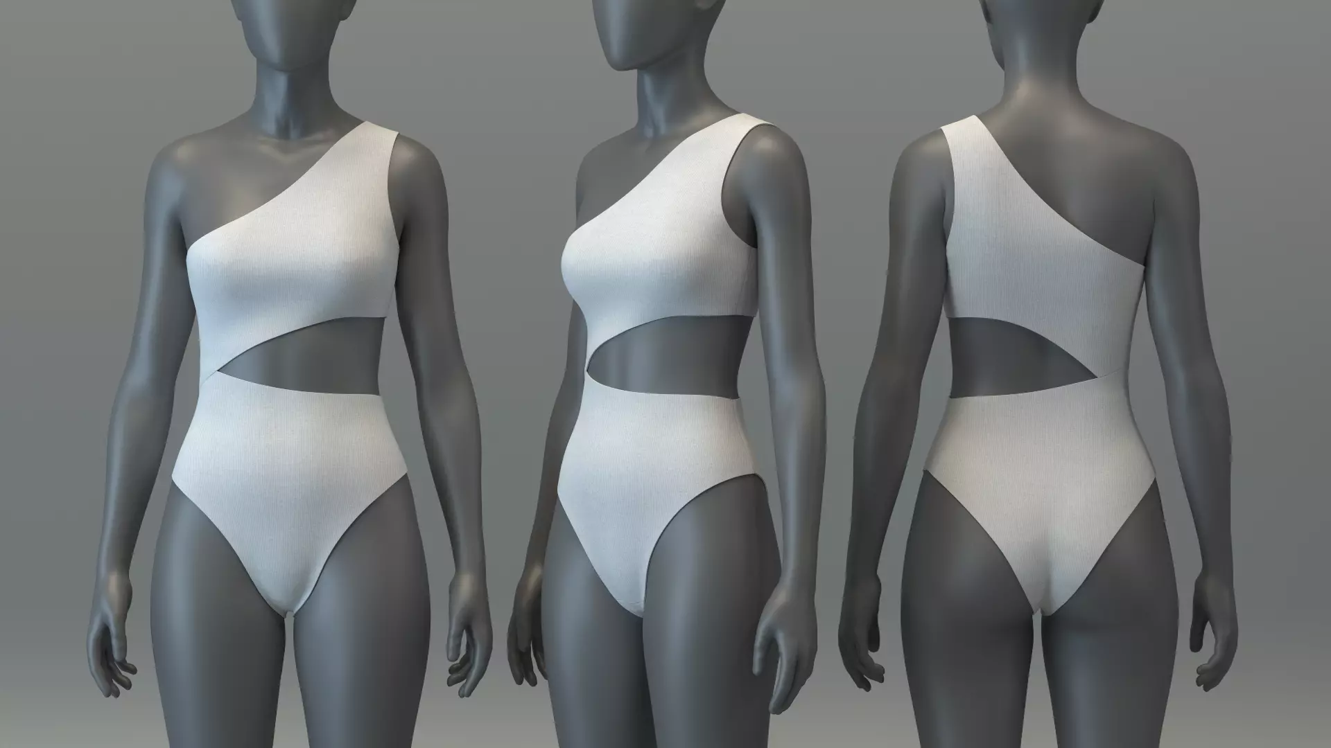 One piece Swimsuit 3D model_0