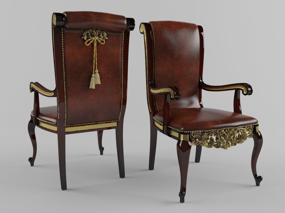 dining chairs classic 3d model 3D model_1