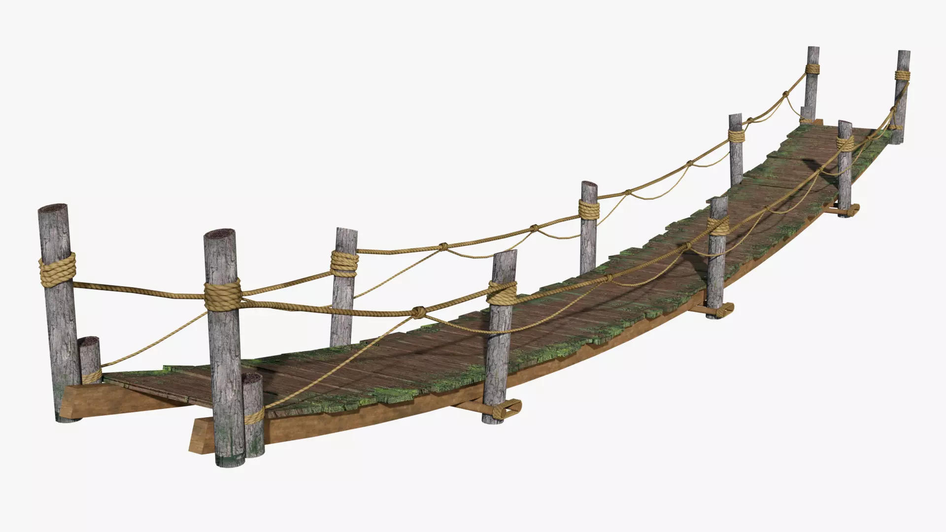 Wooden Bridge Low-poly 3D model_0