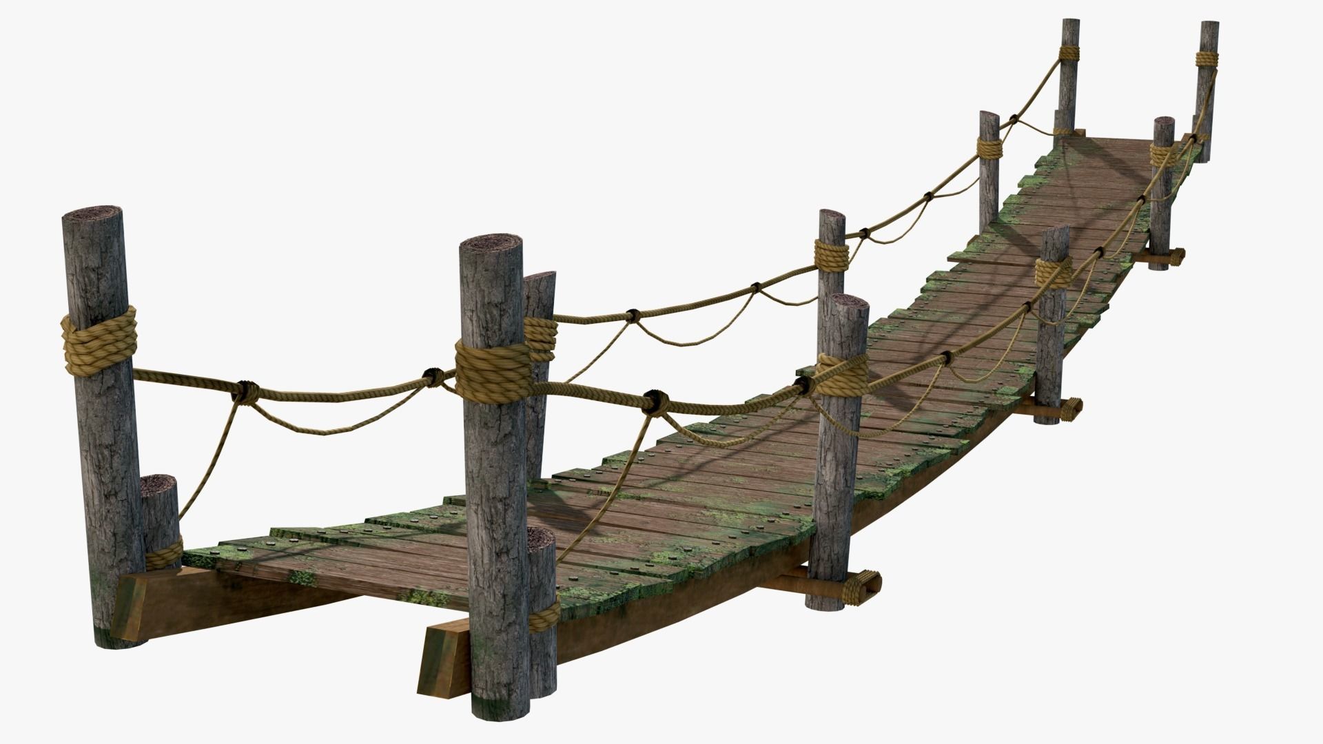 Wooden Bridge Low-poly 3D model_3