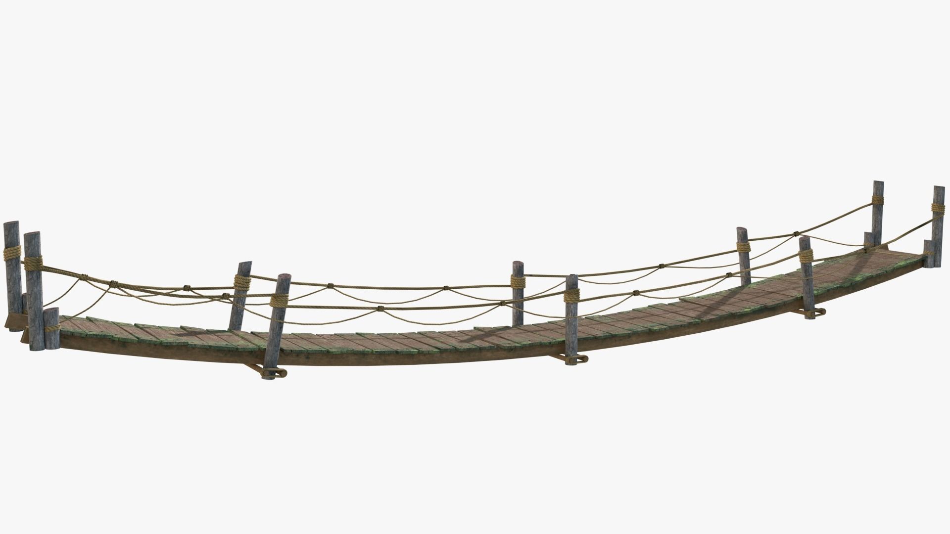 Wooden Bridge Low-poly 3D model_5