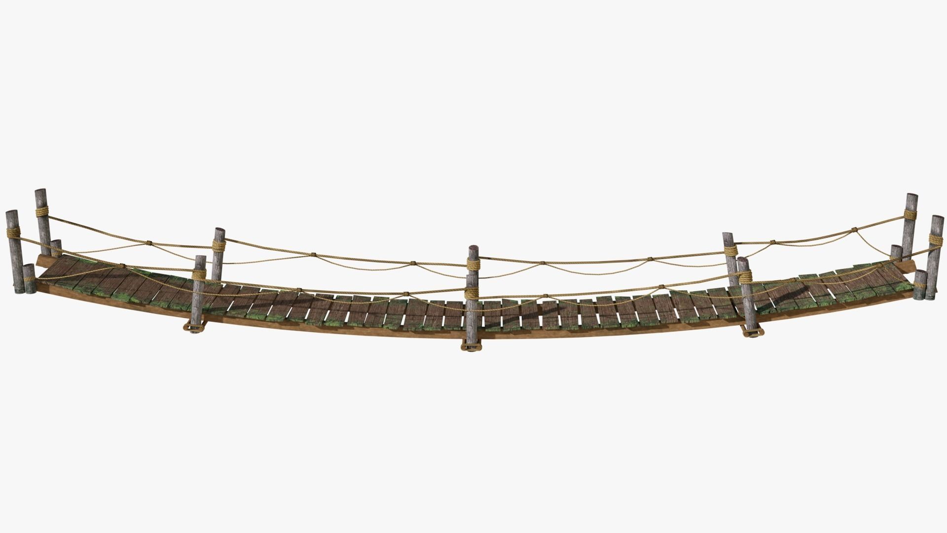 Wooden Bridge Low-poly 3D model_2