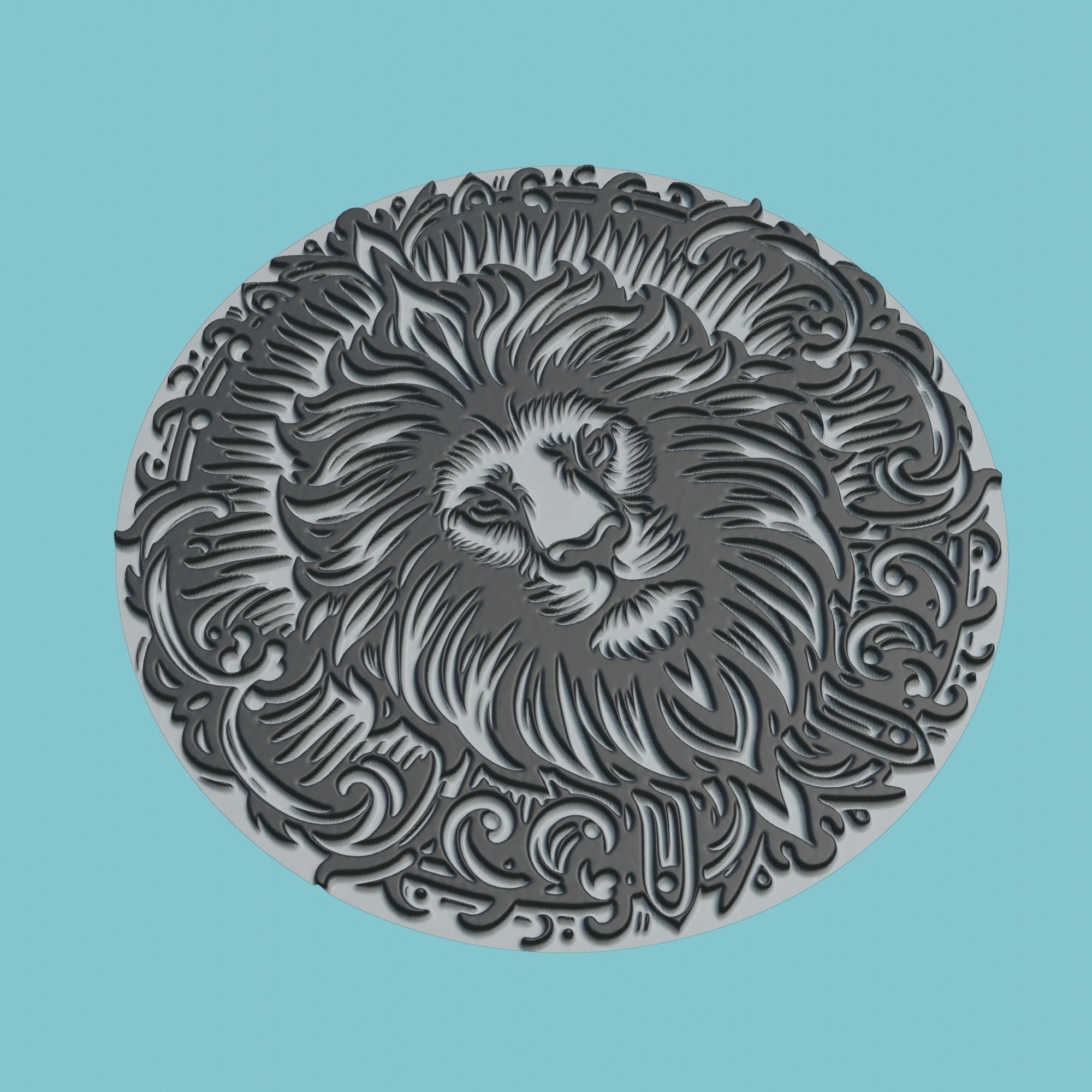 Lion Animal MedalLion Lion Print Model 3D print model_1