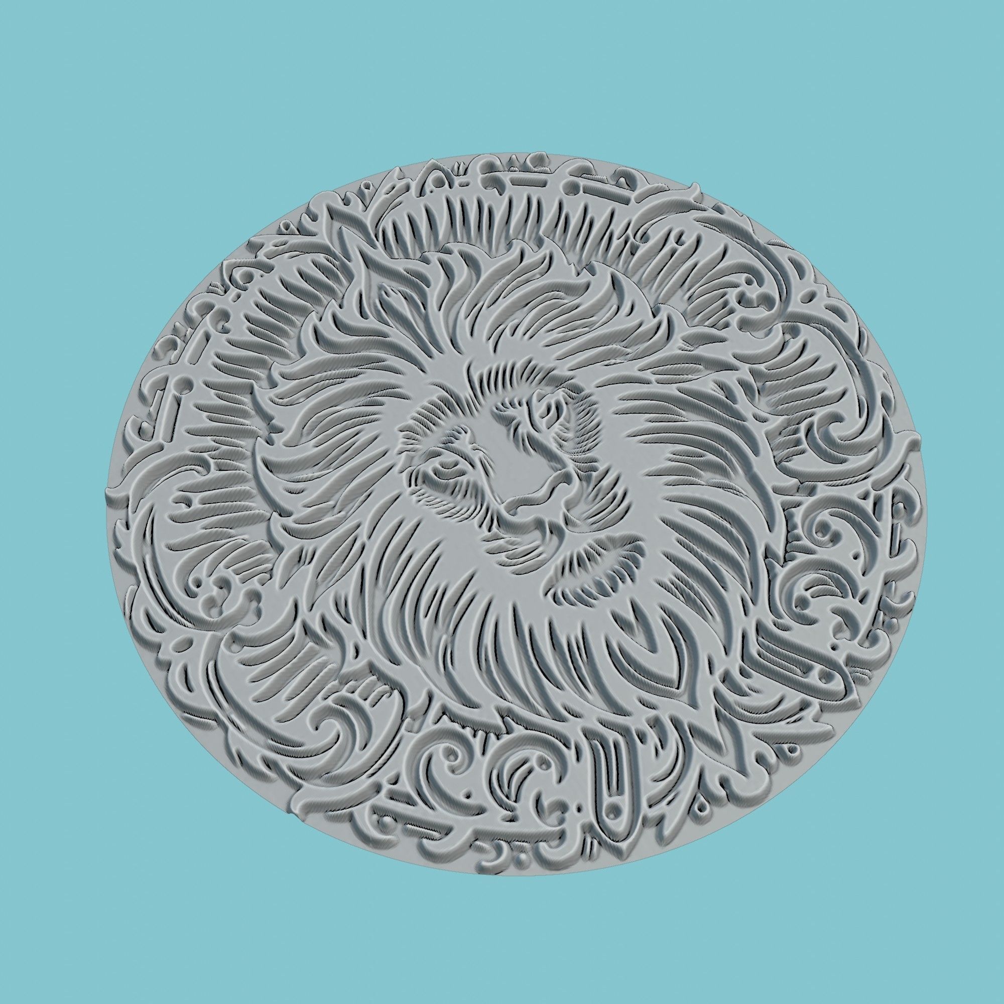 Lion Animal MedalLion Lion Print Model 3D print model_3