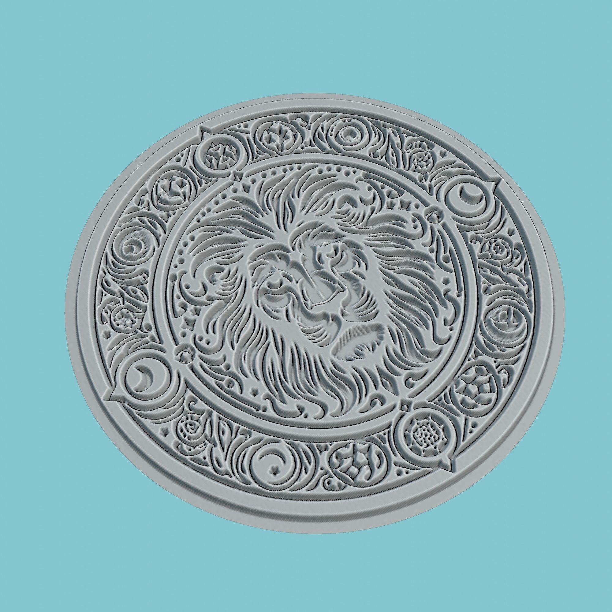 Lion Animal MedalLion Lion Print Model 3D print model_3