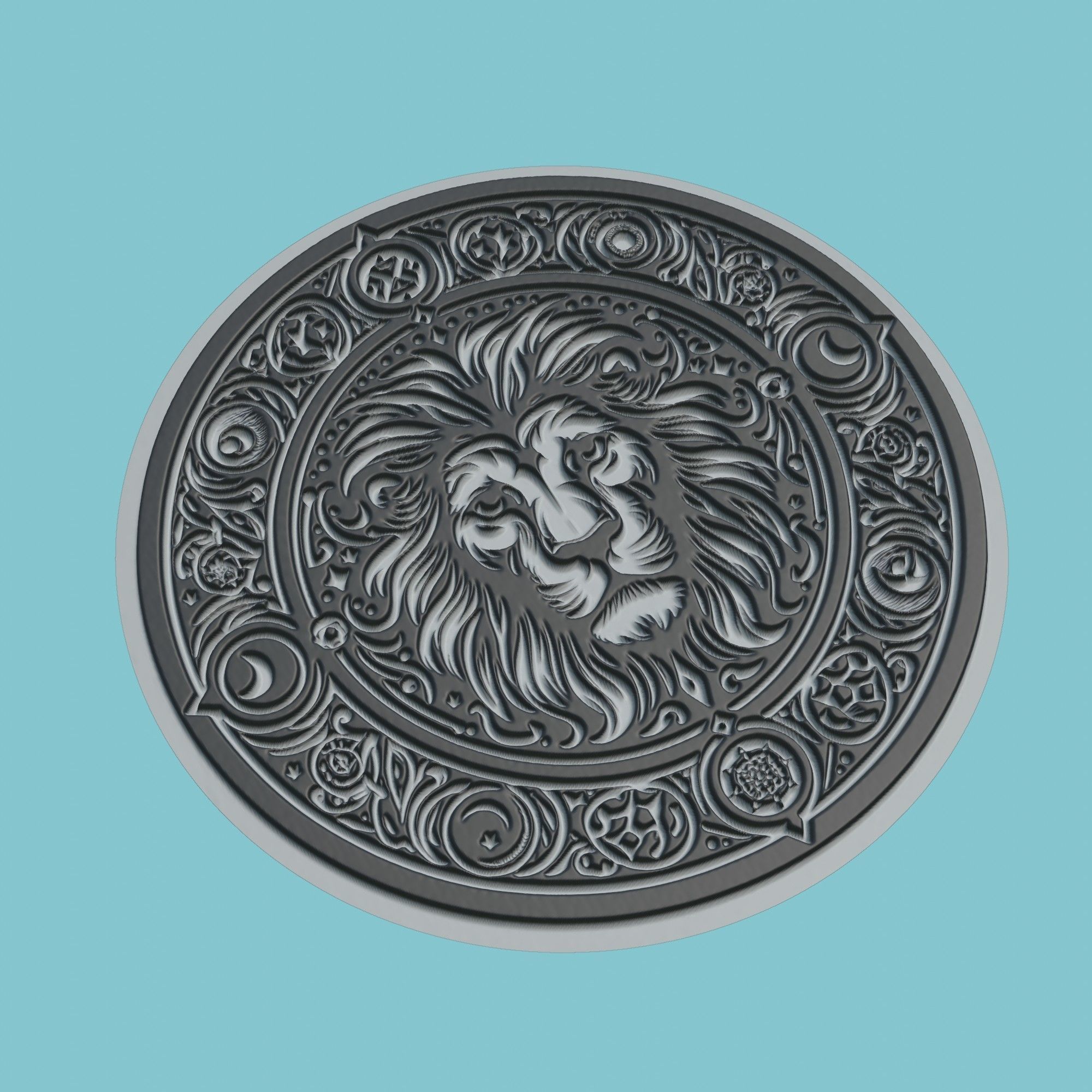 Lion Animal MedalLion Lion Print Model 3D print model_1