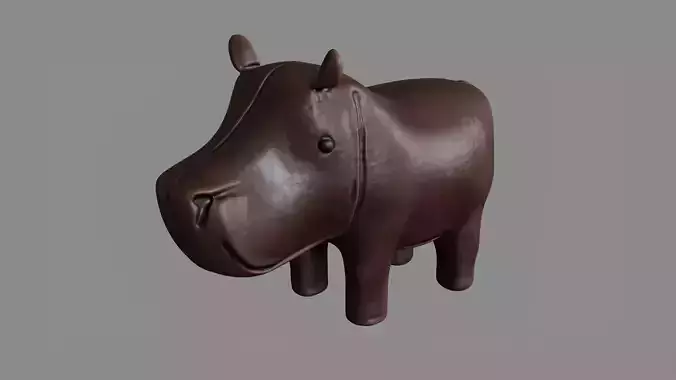 Leather Hippo Decoration