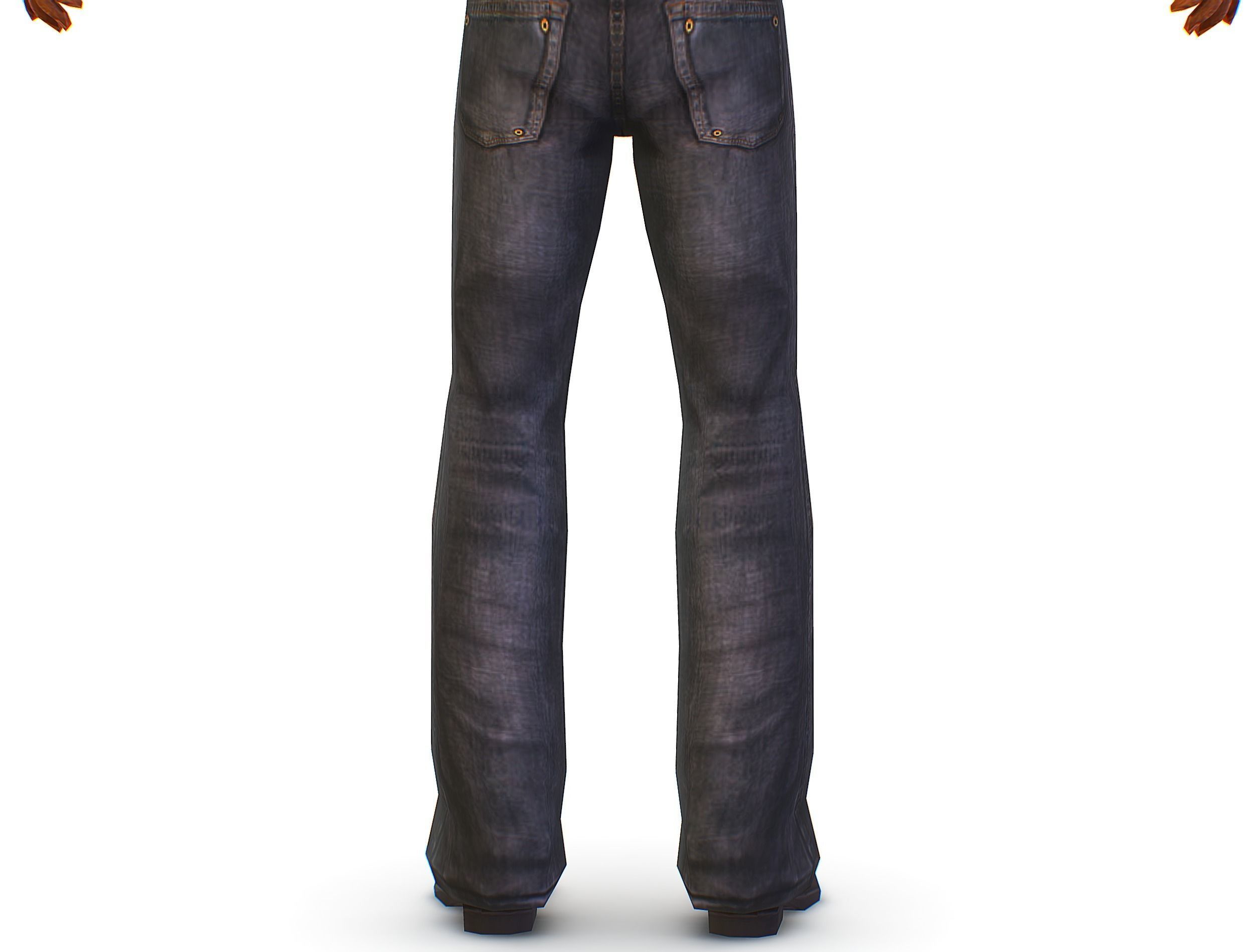 Business man in jeans tie and red shirt Working young man agent Low-poly 3D model_21