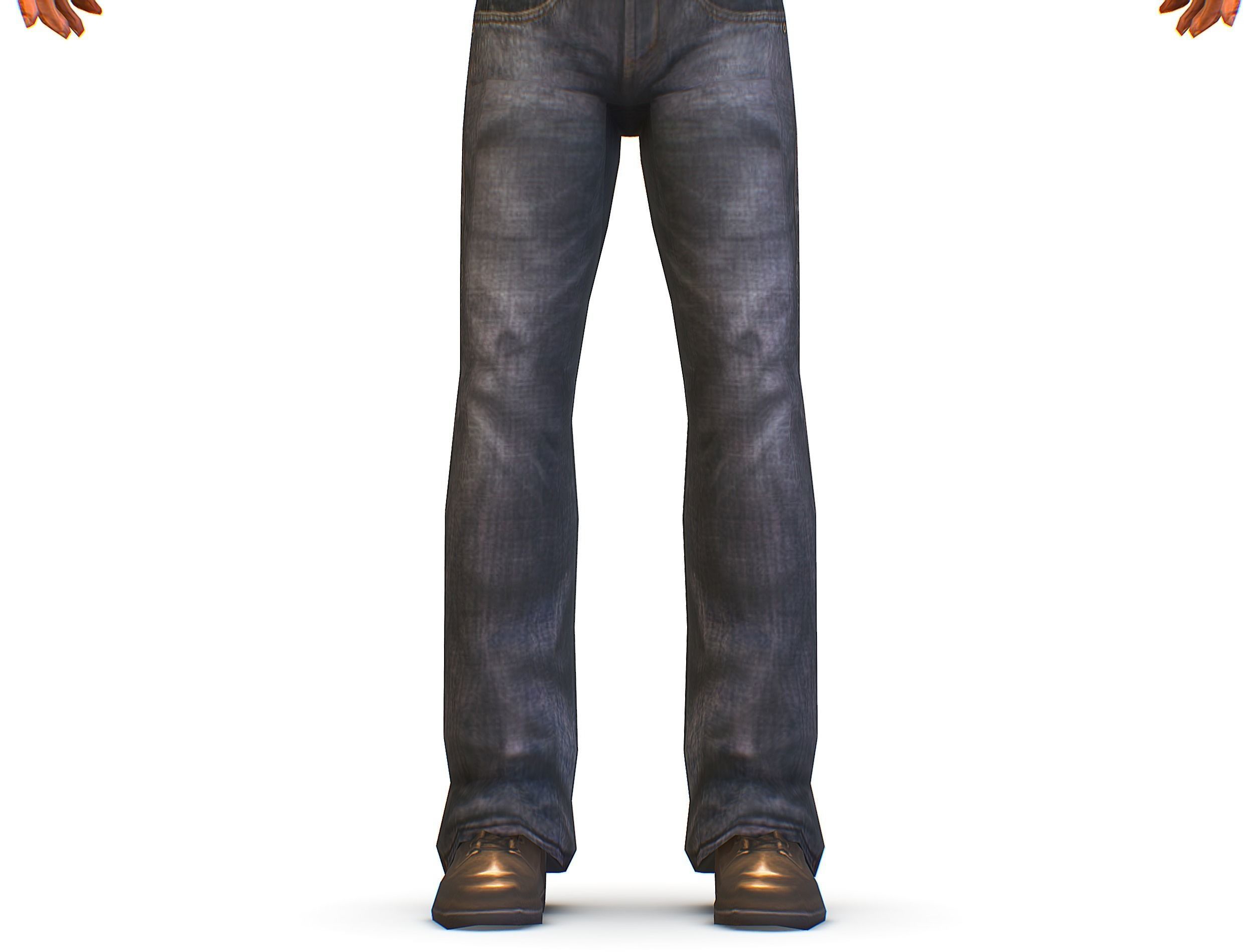 Business man in jeans tie and red shirt Working young man agent Low-poly 3D model_18