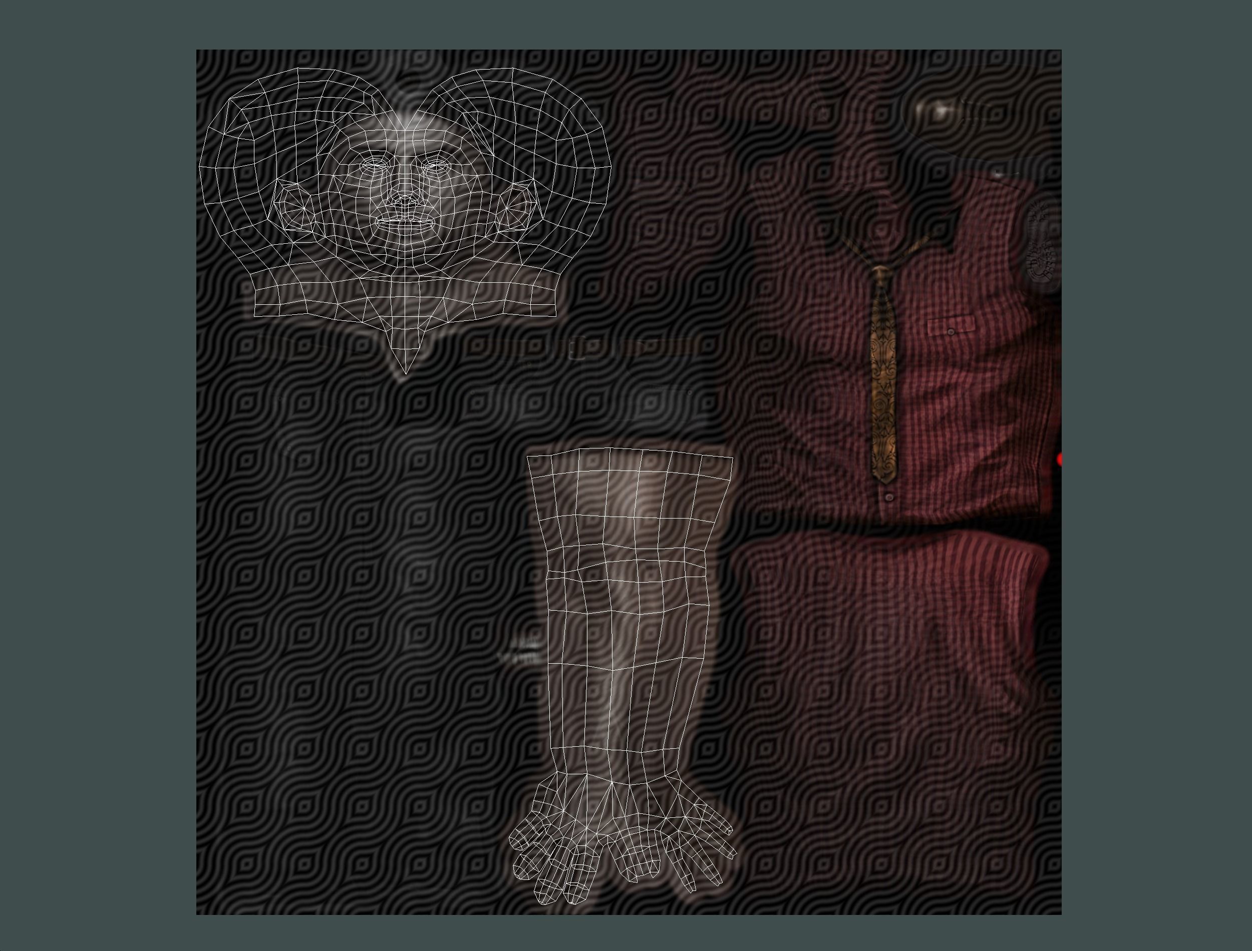 Business man in jeans tie and red shirt Working young man agent Low-poly 3D model_33