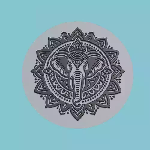 Elephant Animal Medallion Elephant Print Model