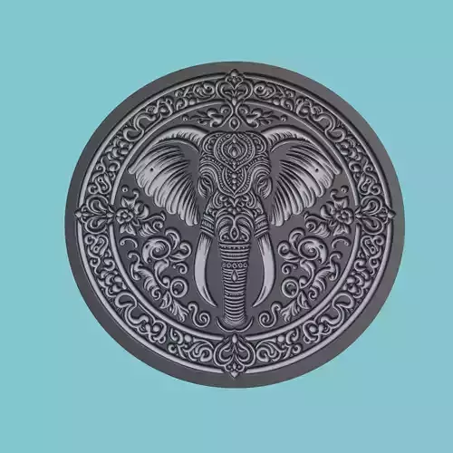 Elephant Animal Medallion Elephant Print Model