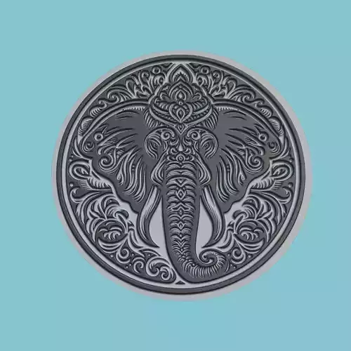Elephant Animal Medallion Elephant Print Model