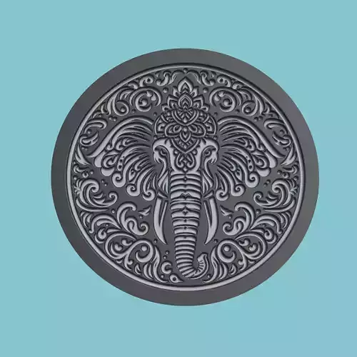 Elephant Animal Medallion Elephant Print Model