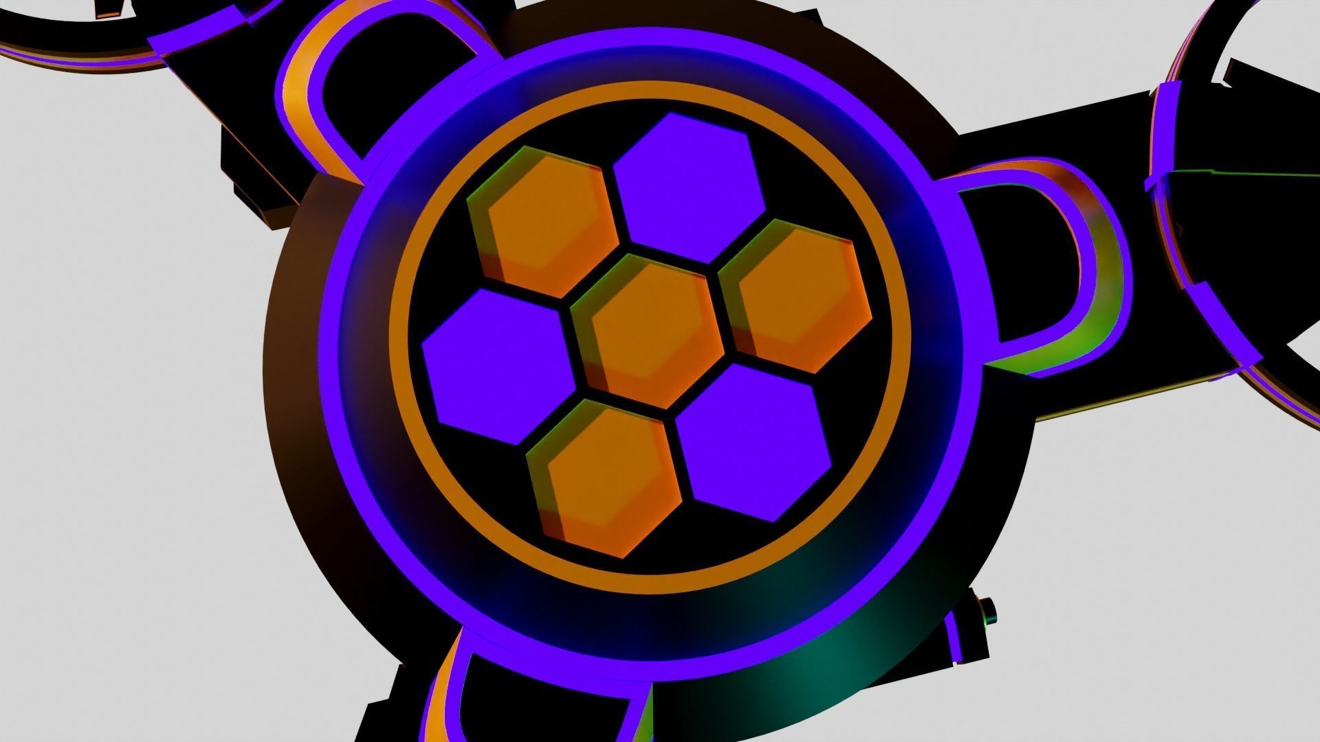 Tri Copter Low-poly 3D model_14