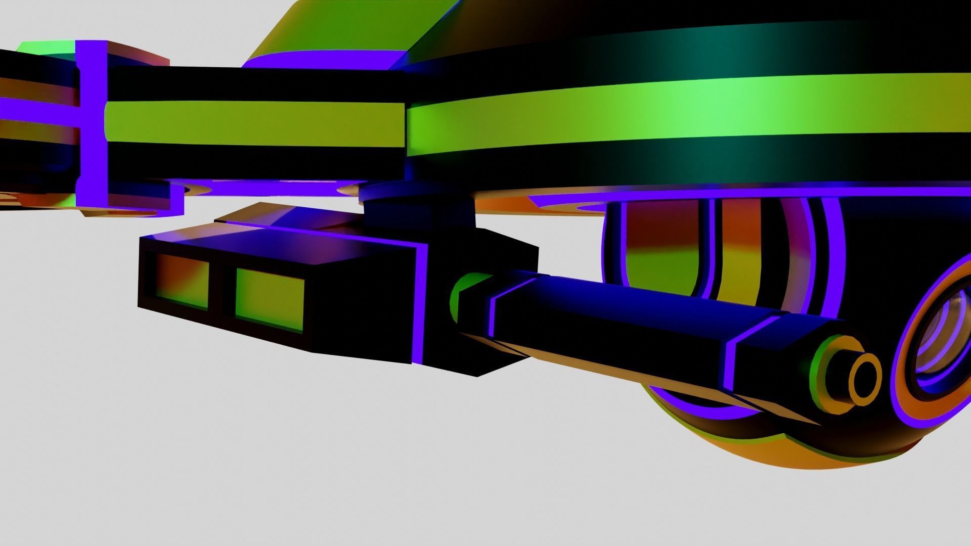 Tri Copter Low-poly 3D model_19