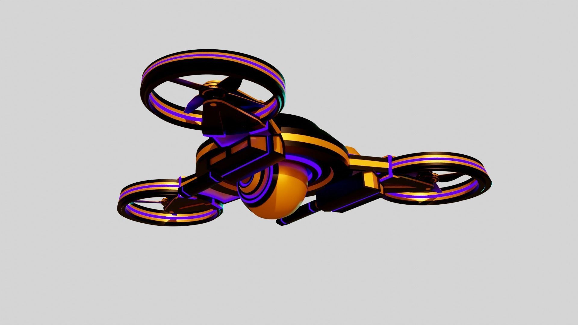 Tri Copter Low-poly 3D model_10