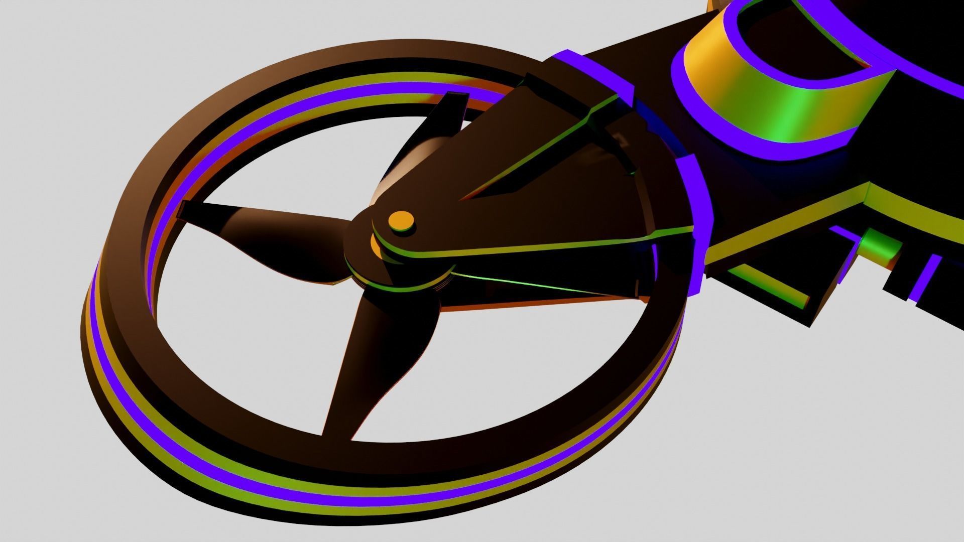 Tri Copter Low-poly 3D model_16