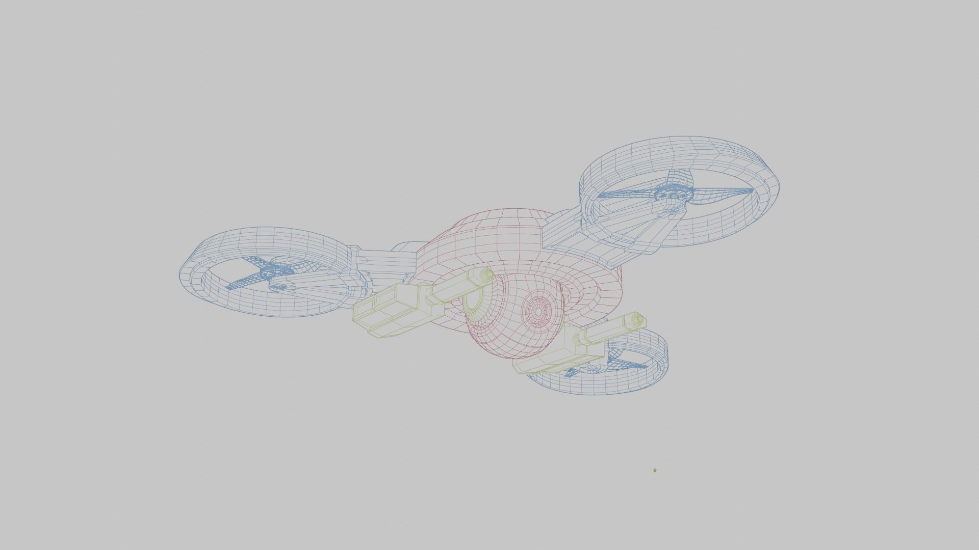 Tri Copter Low-poly 3D model_7