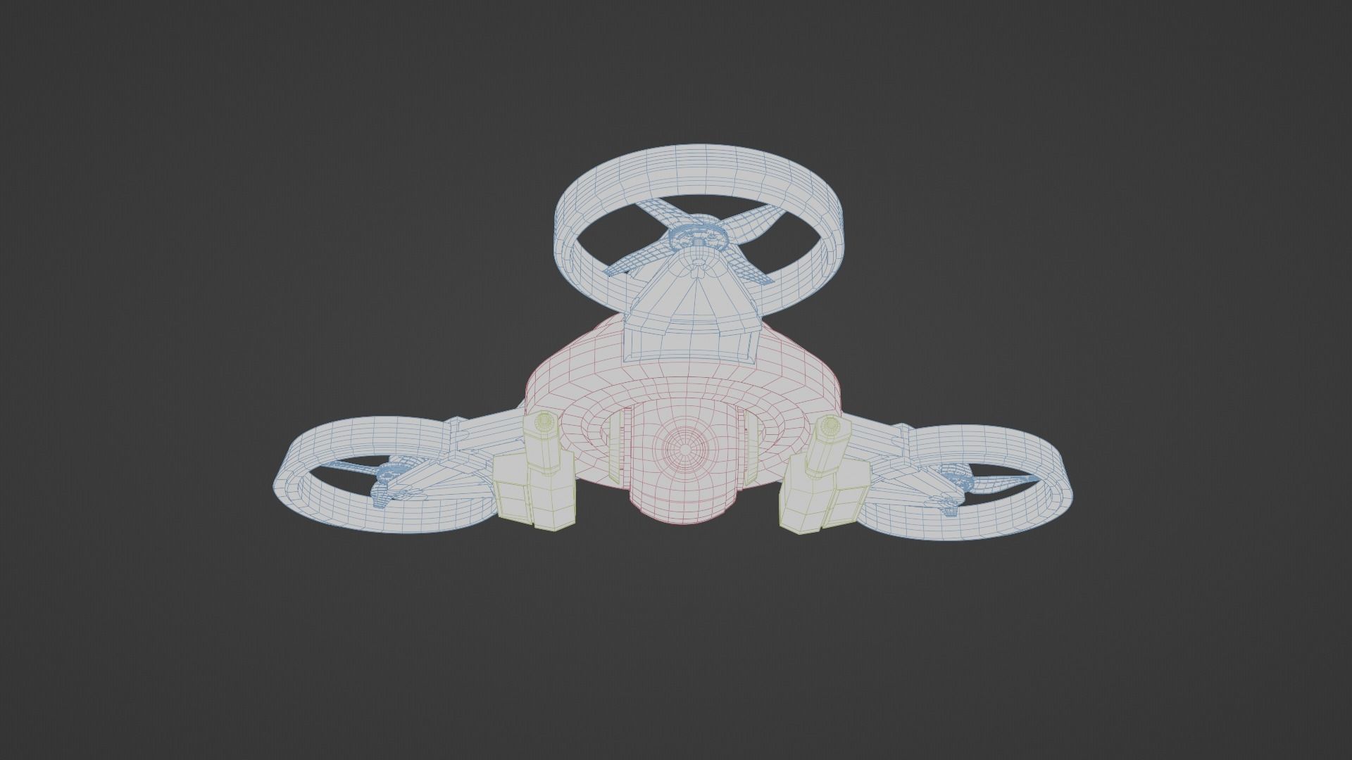 Tri Copter Low-poly 3D model_9