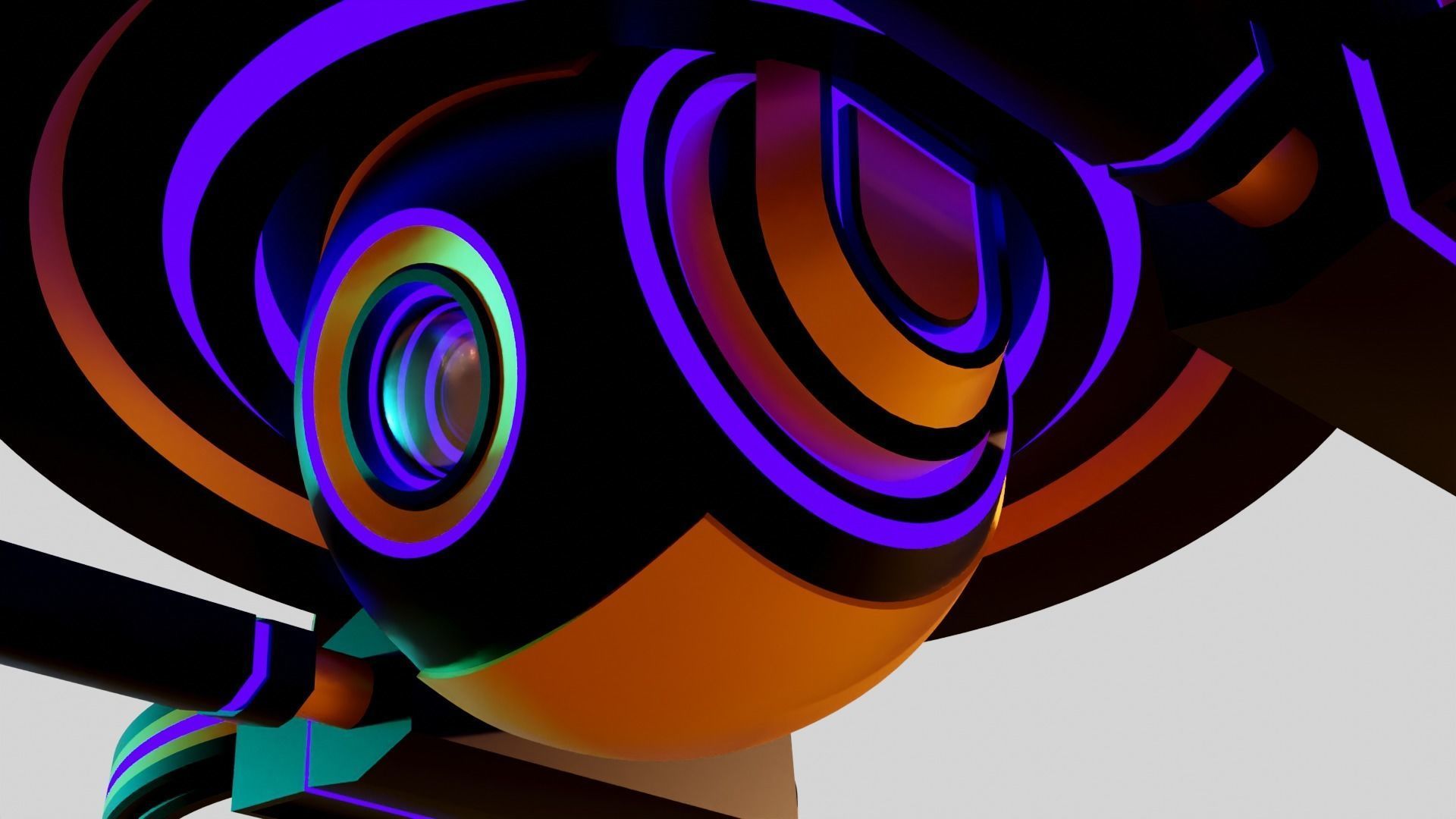 Tri Copter Low-poly 3D model_15