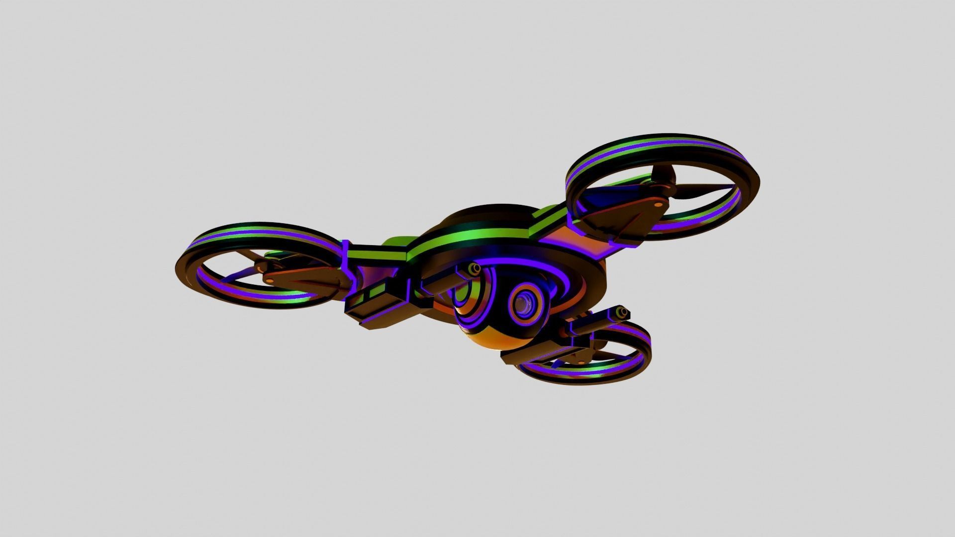 Tri Copter Low-poly 3D model_6