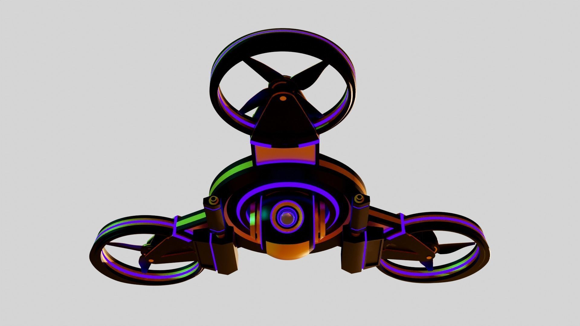 Tri Copter Low-poly 3D model_4
