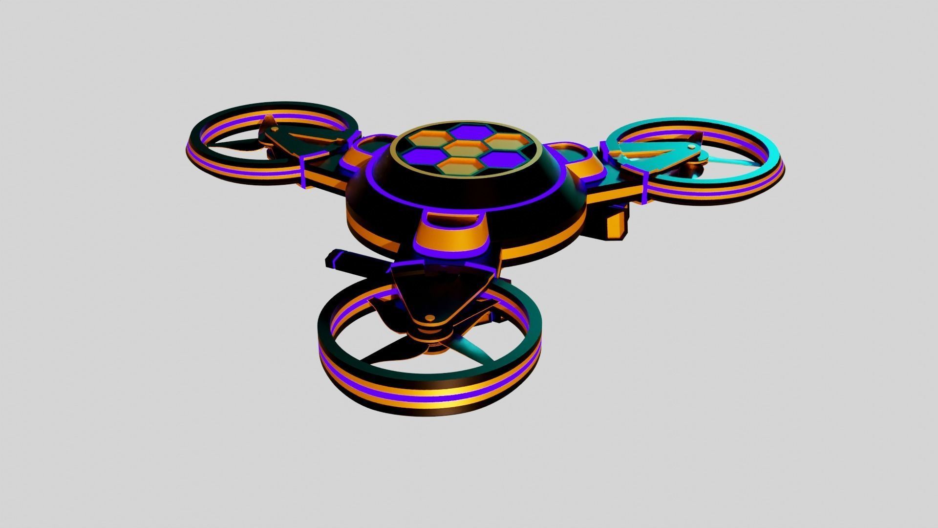 Tri Copter Low-poly 3D model_18