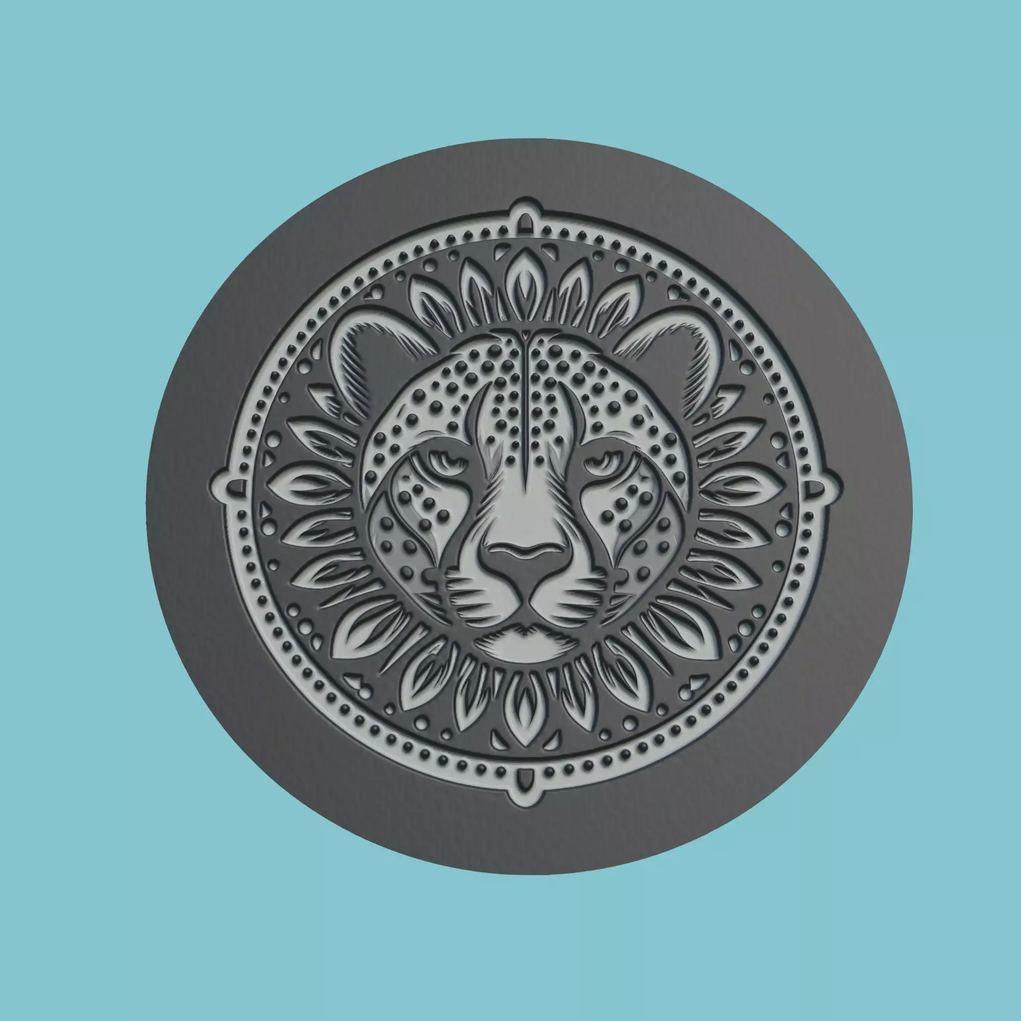 Cheetah Animal Medallion Cheetah Print Model 3D print model_0