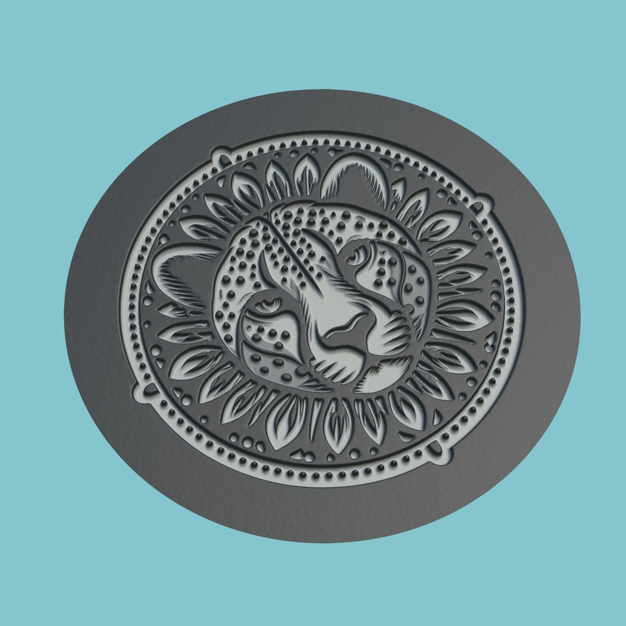 Cheetah Animal Medallion Cheetah Print Model 3D print model_1