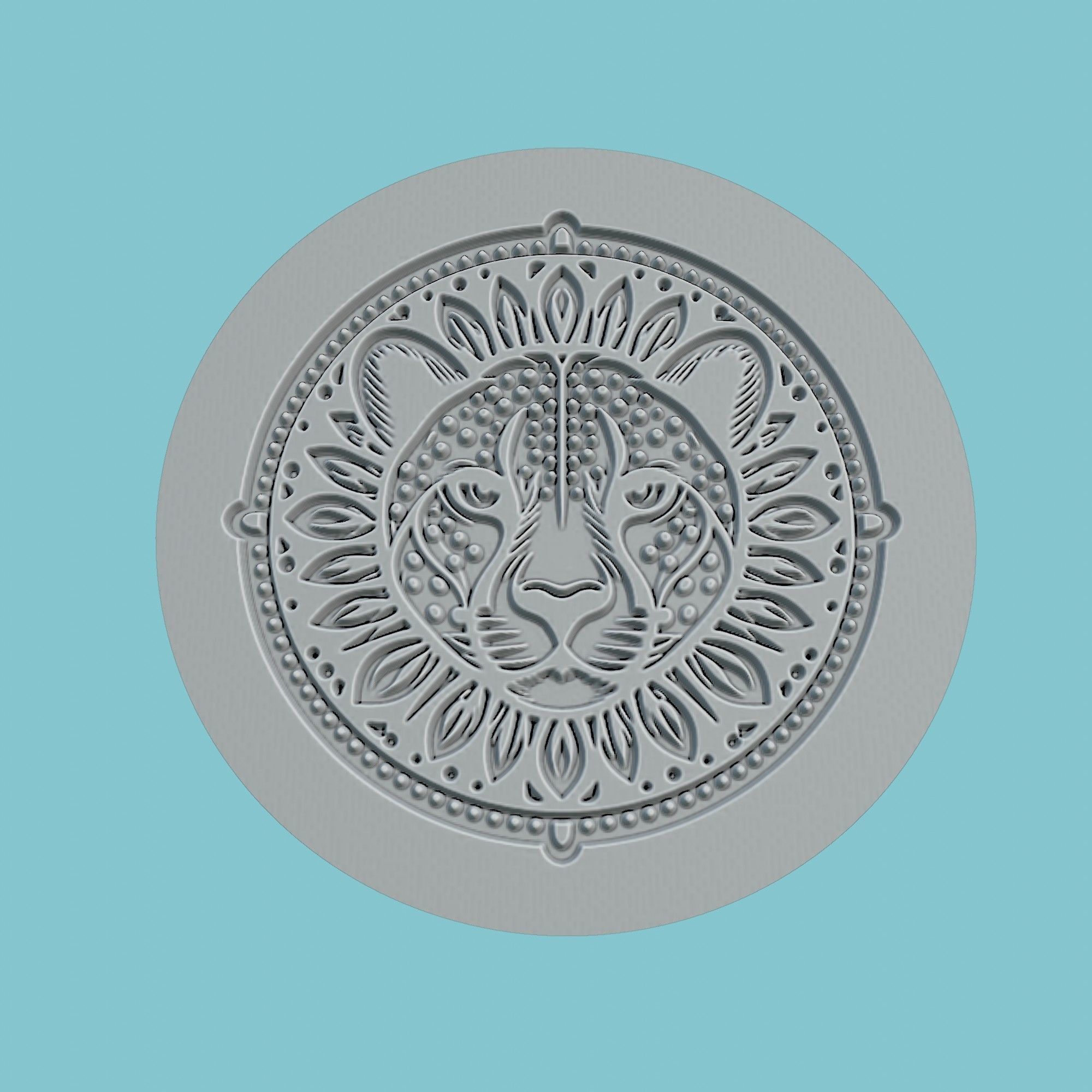 Cheetah Animal Medallion Cheetah Print Model 3D print model_2