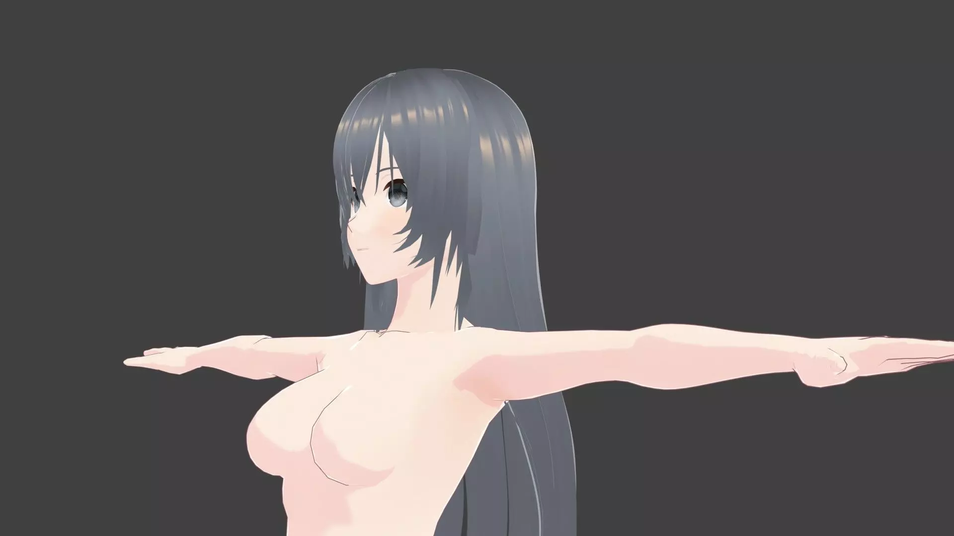T pose rigged model - Yukinoshita Yukino anime girl 3D model Low-poly 3D model